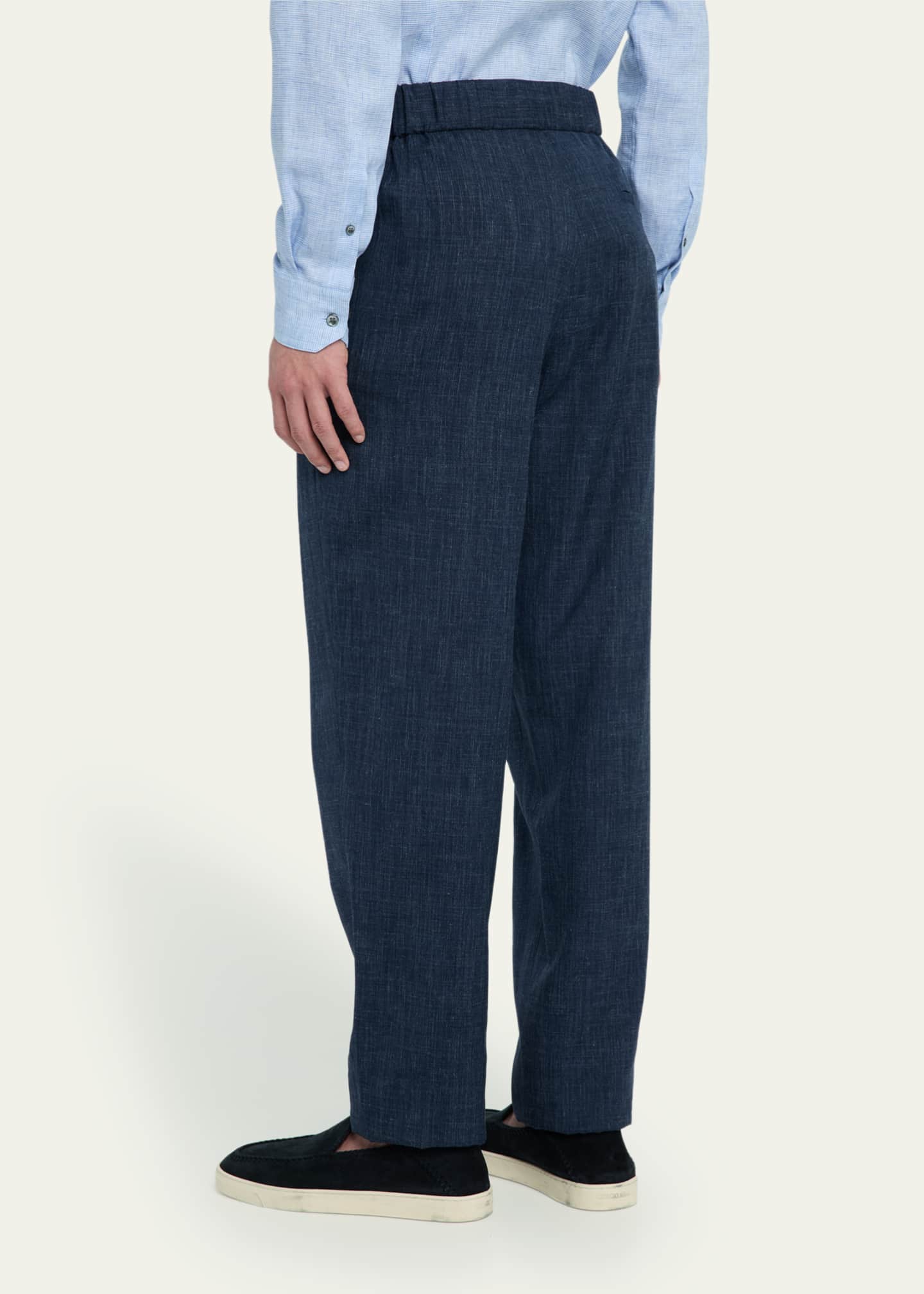 Giorgio Armani Men's Melange Wool-Blend Trousers Image 3 of 5