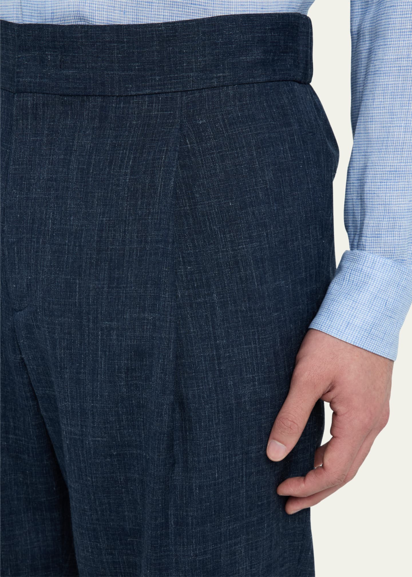 Giorgio Armani Men's Melange Wool-Blend Trousers Image 5 of 5