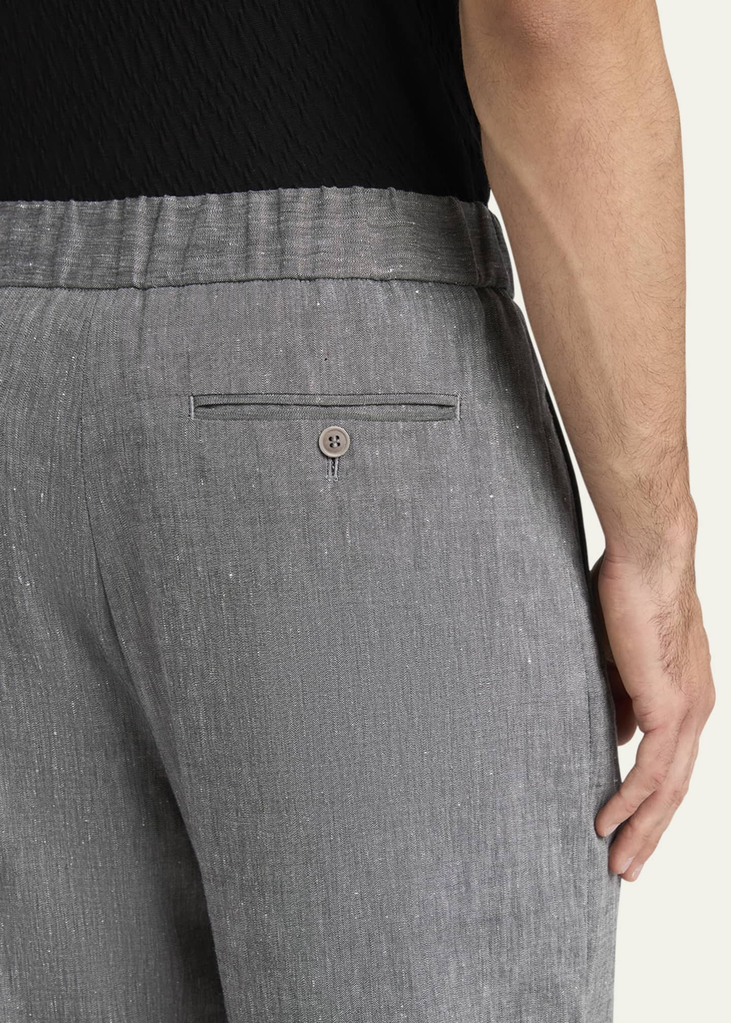 Giorgio Armani Men's One Shot Linen-Wool Trousers Image 5 of 5