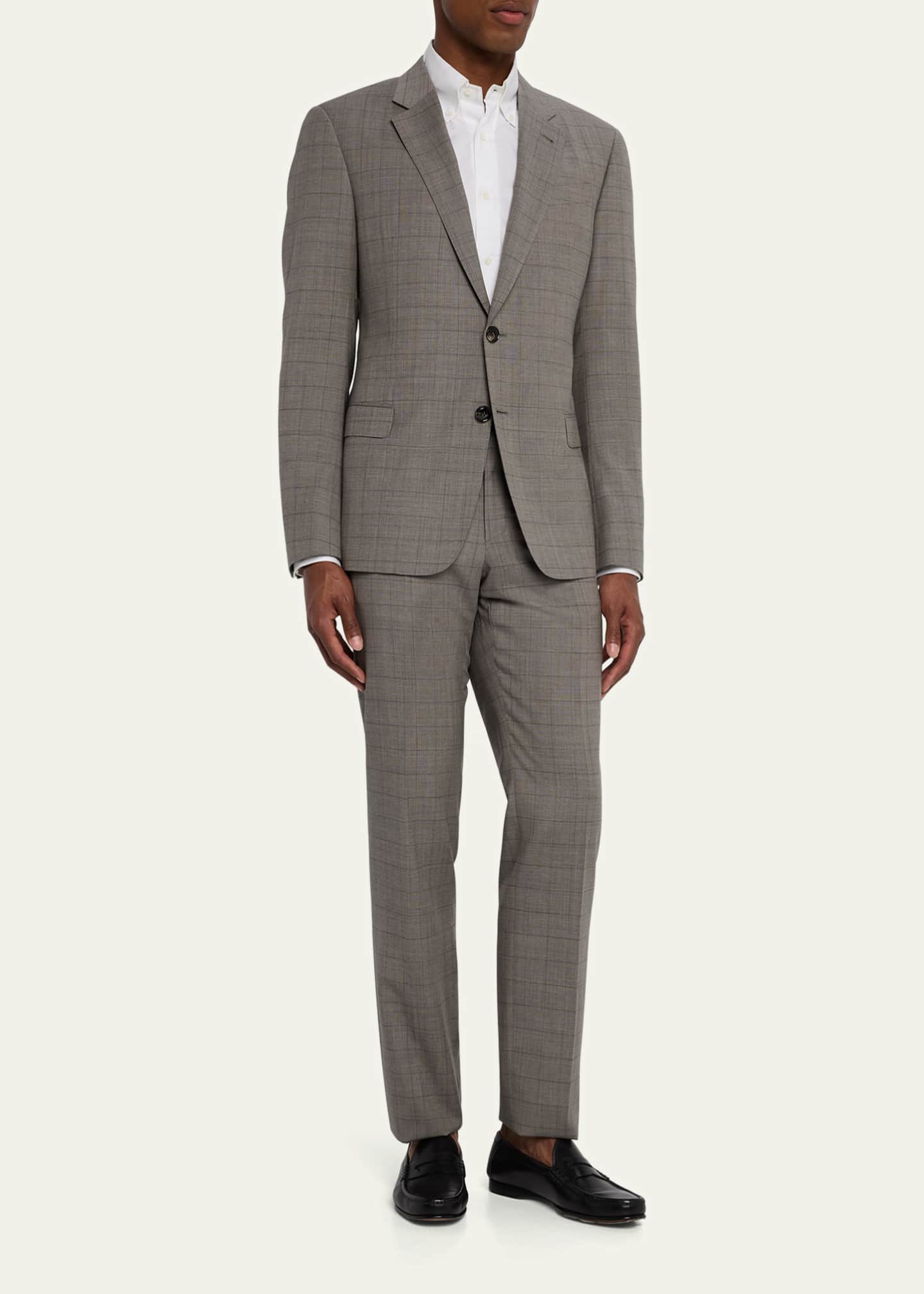 Giorgio Armani Men's Windowpane Suit Image 2 of 8