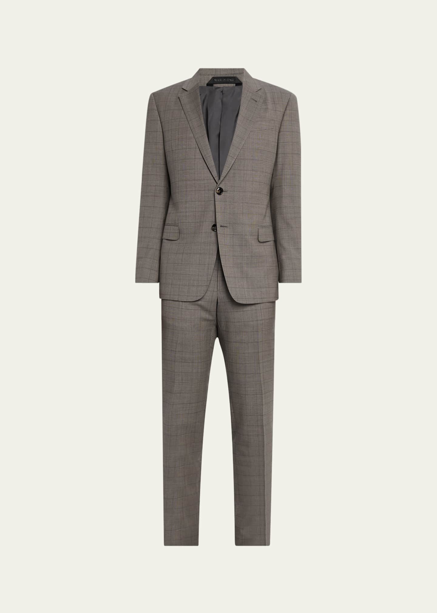 Giorgio Armani Men's Windowpane Suit Image 1 of 8