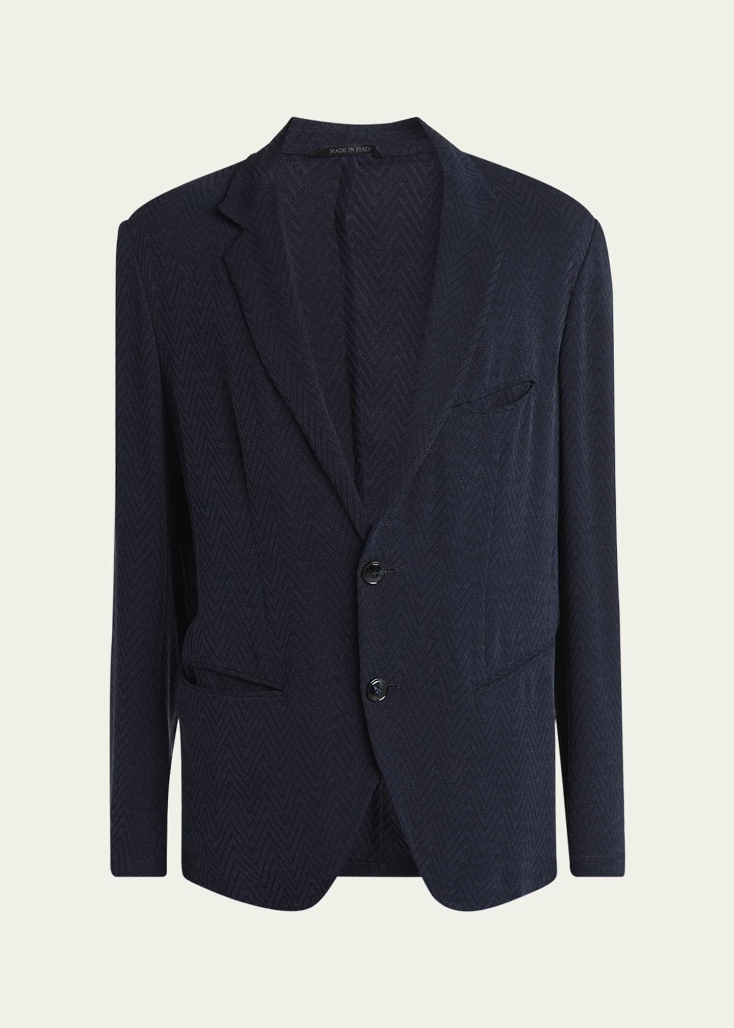 Giorgio Armani Men's One Shot Macro-Chevron Sport Coat Image 1 of 5