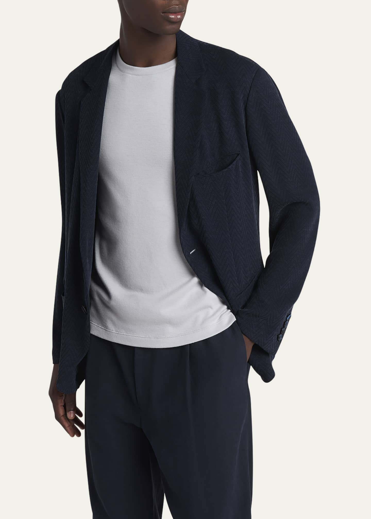 Giorgio Armani Men's One Shot Macro-Chevron Sport Coat Image 5 of 5