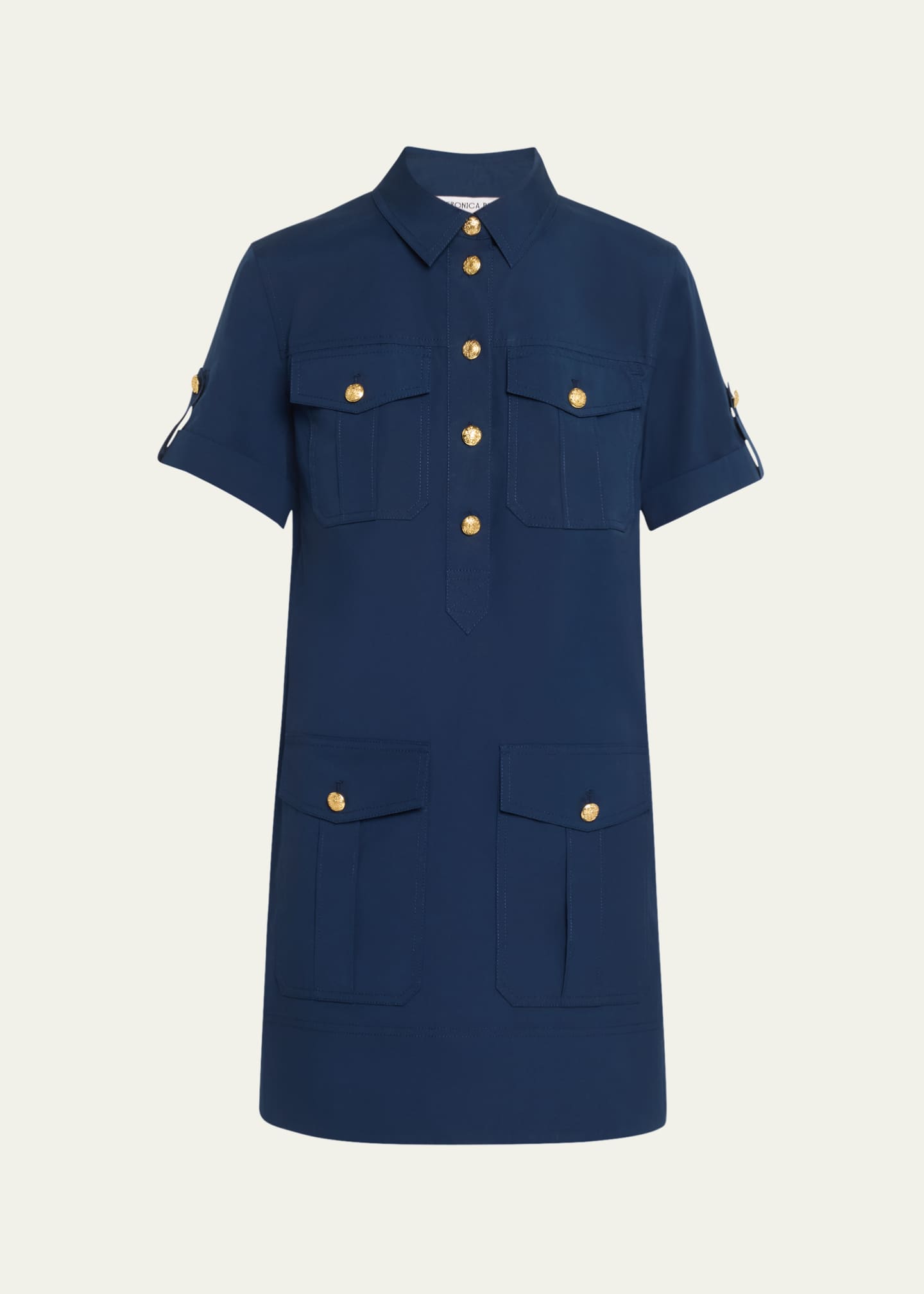 Veronica Beard Lucca Short-Sleeve Cotton Shirtdress Image 1 of 5