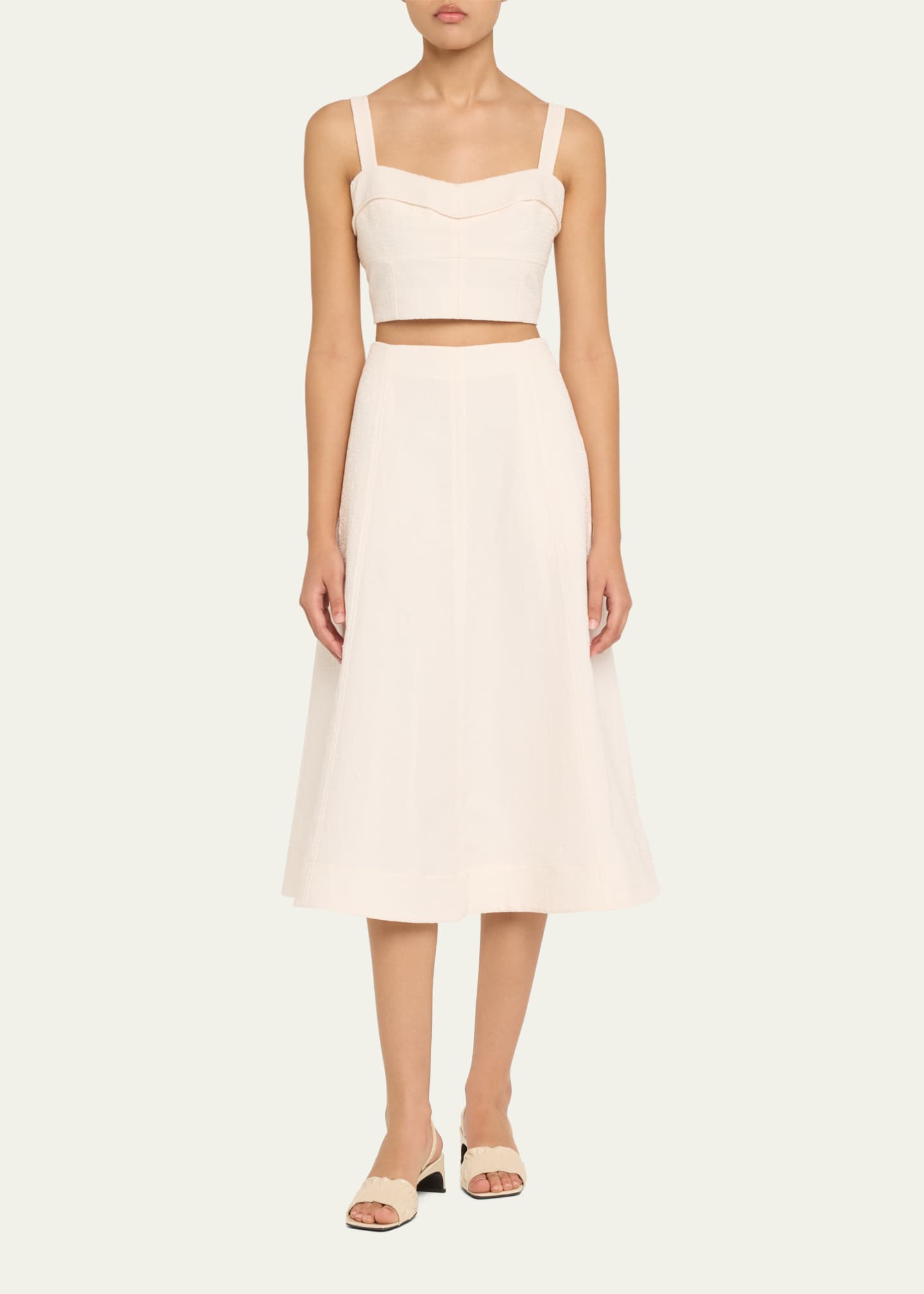 Veronica Beard Faxon Textured Sleeveless Crop Top Image 2 of 5