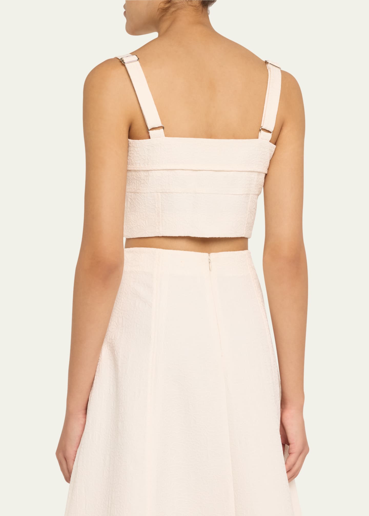 Veronica Beard Faxon Textured Sleeveless Crop Top Image 3 of 5