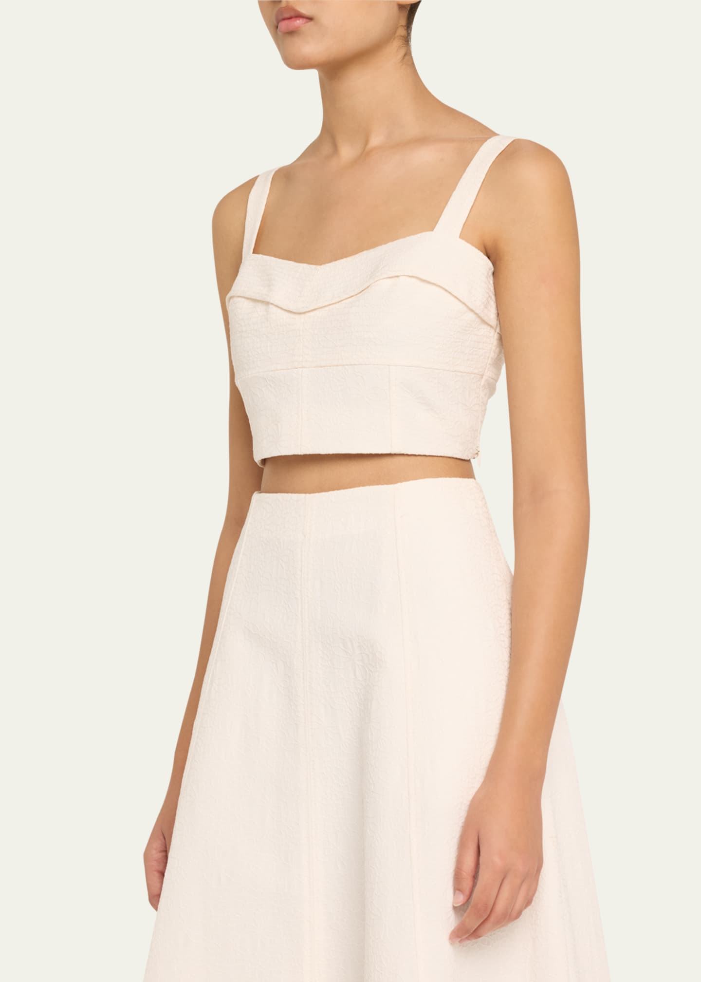 Veronica Beard Faxon Textured Sleeveless Crop Top Image 4 of 5