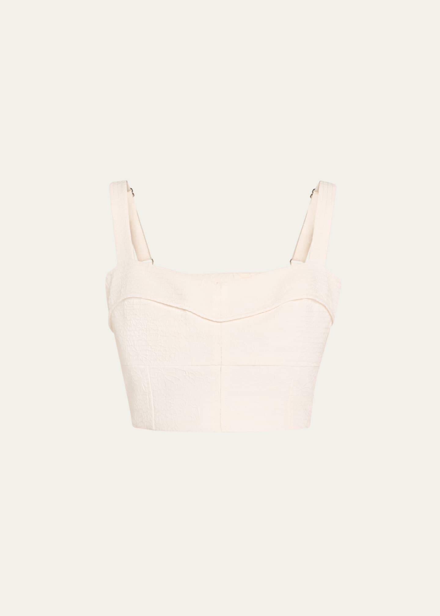 Veronica Beard Faxon Textured Sleeveless Crop Top Image 1 of 5