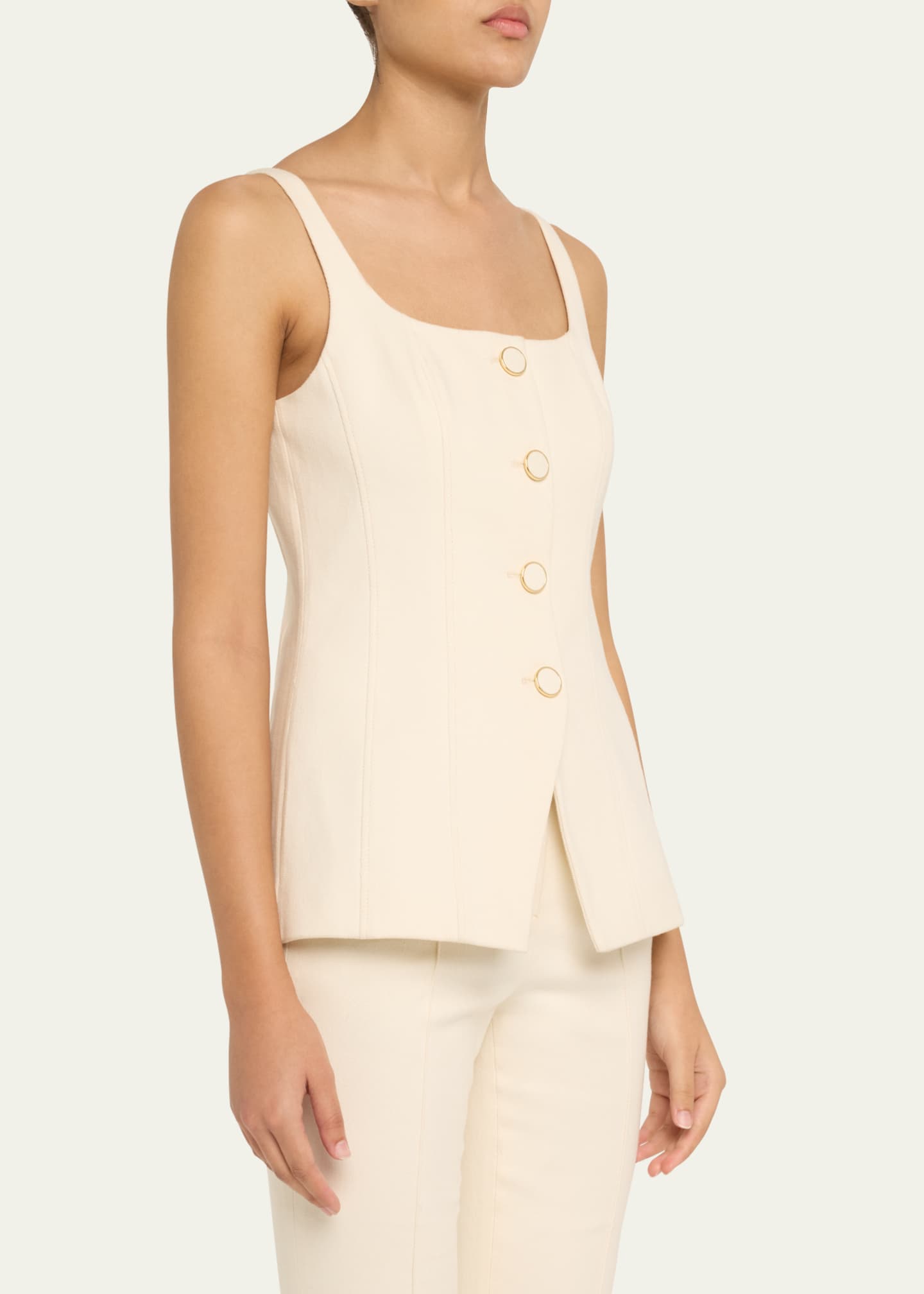 Veronica Beard Liana Fitted Sleeveless Top Image 4 of 5