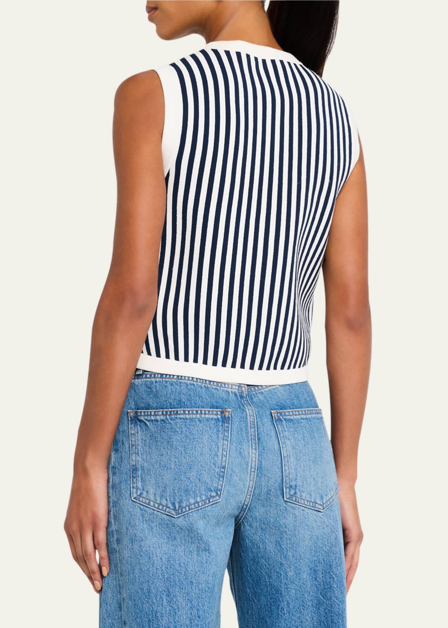 Veronica Beard Leland Stripe Vest Image 3 of 5
