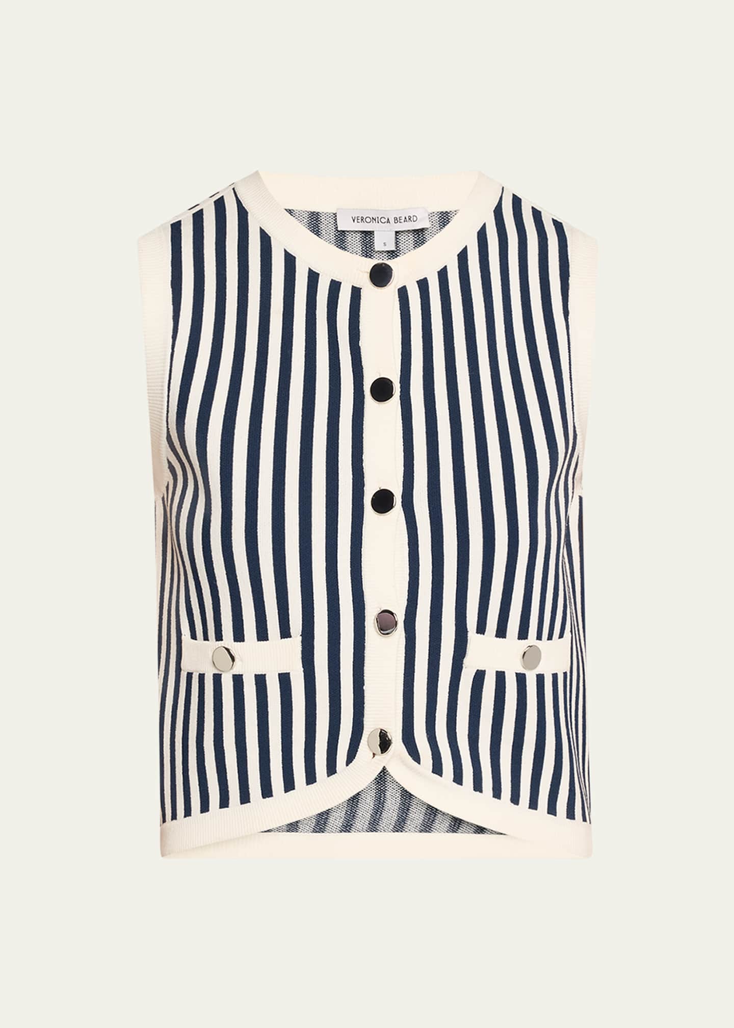 Veronica Beard Leland Stripe Vest Image 1 of 5