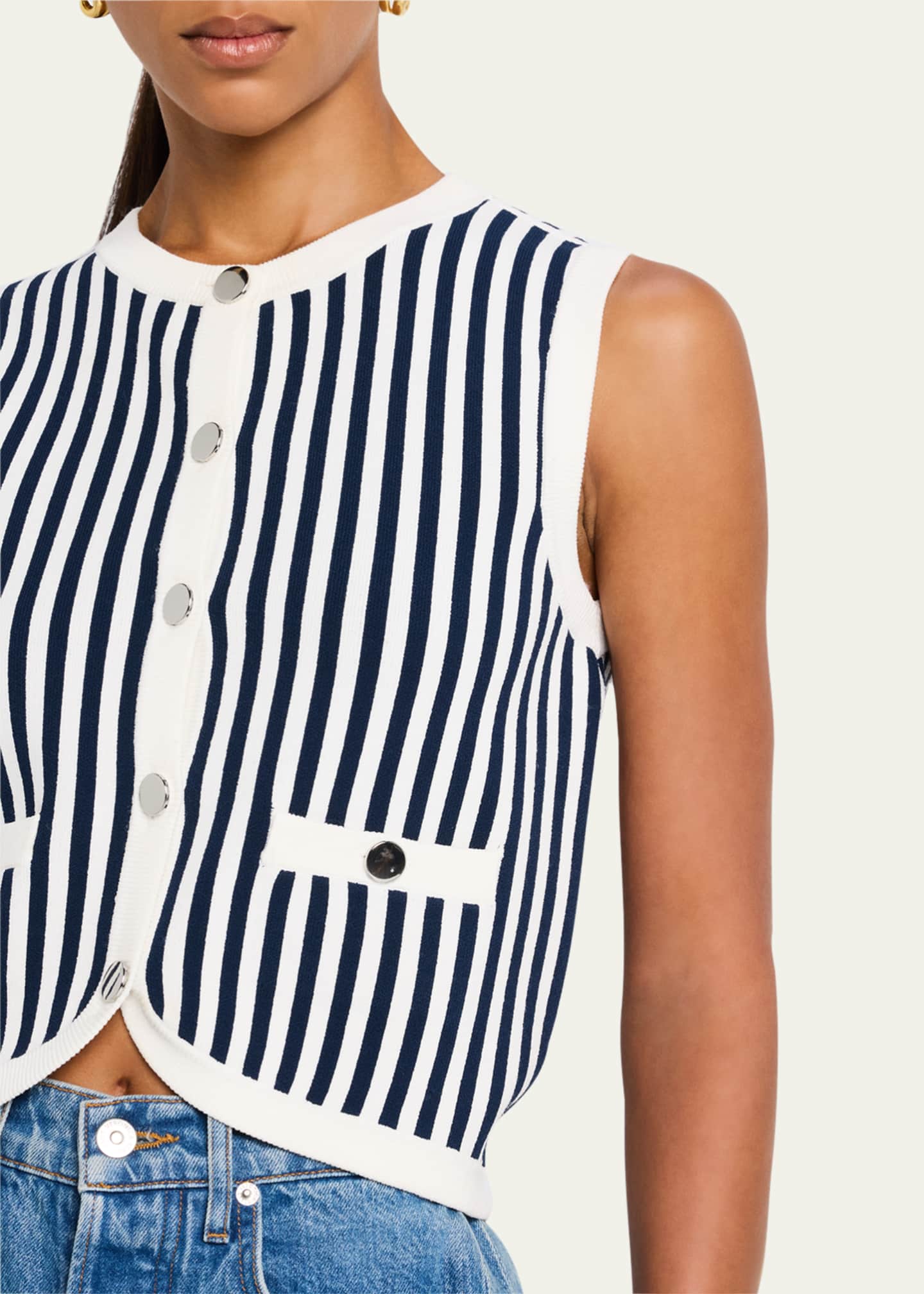 Veronica Beard Leland Stripe Vest Image 5 of 5