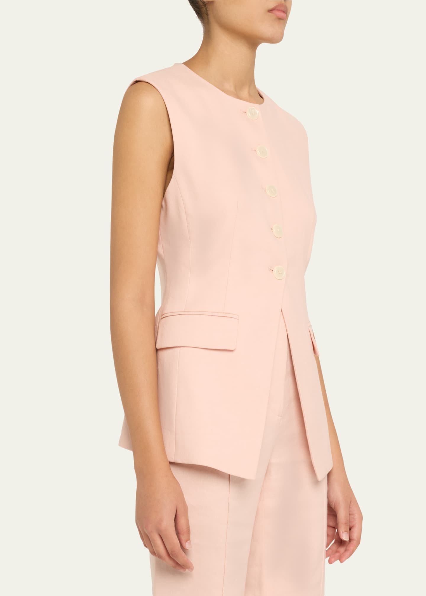 Veronica Beard Lois Linen Vest Image 4 of 5