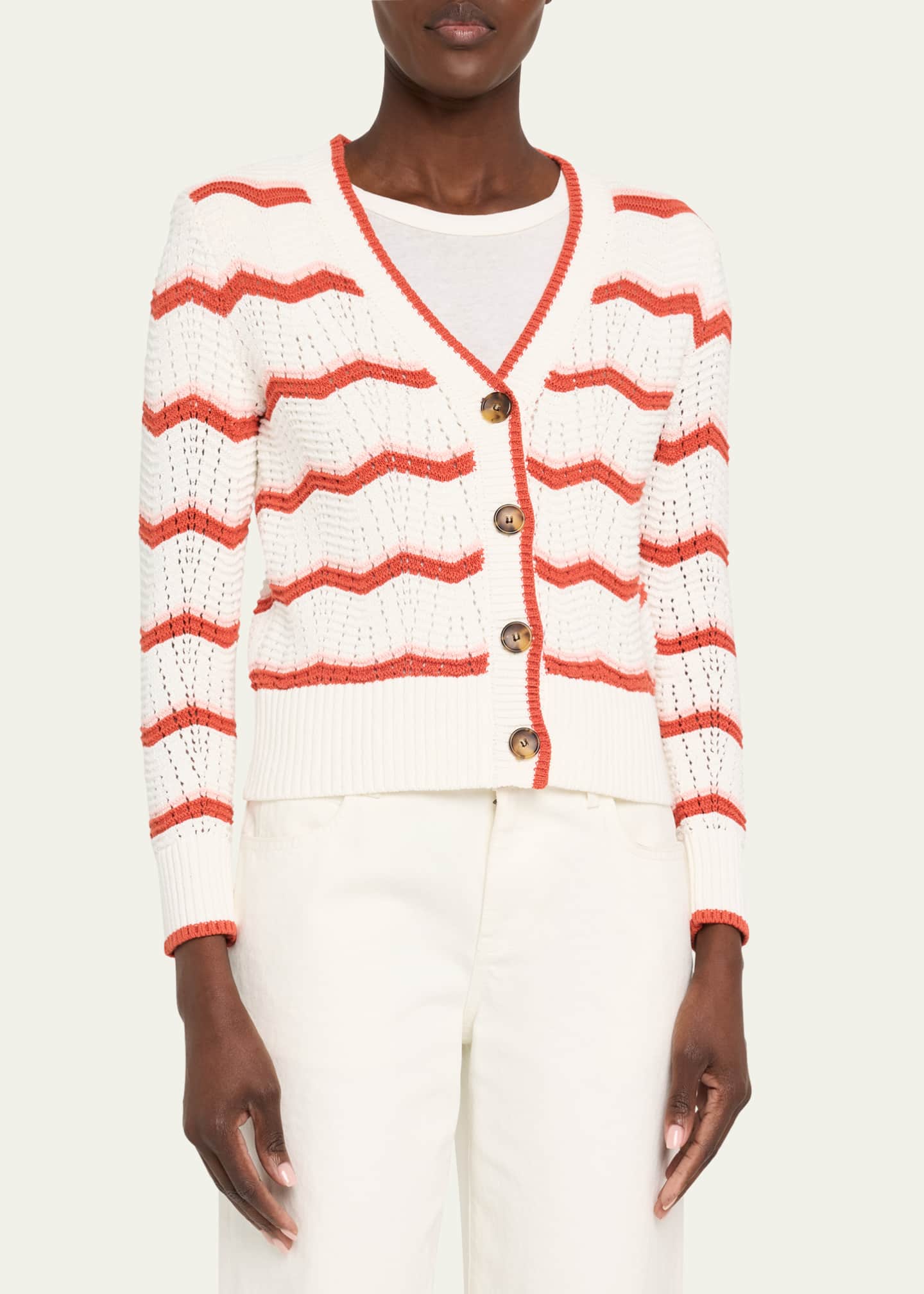 Veronica Beard Ansonia Knit Chevron Cardigan Image 4 of 5