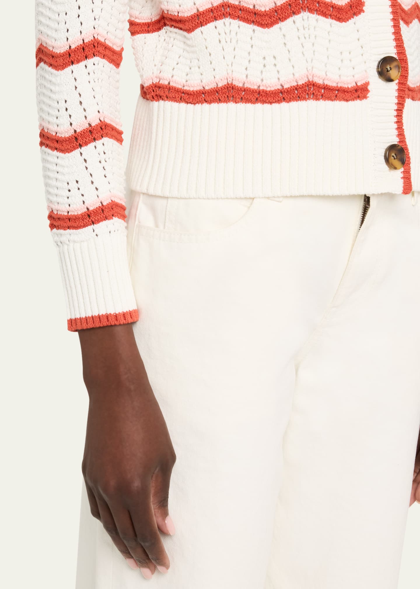 Veronica Beard Ansonia Knit Chevron Cardigan Image 5 of 5