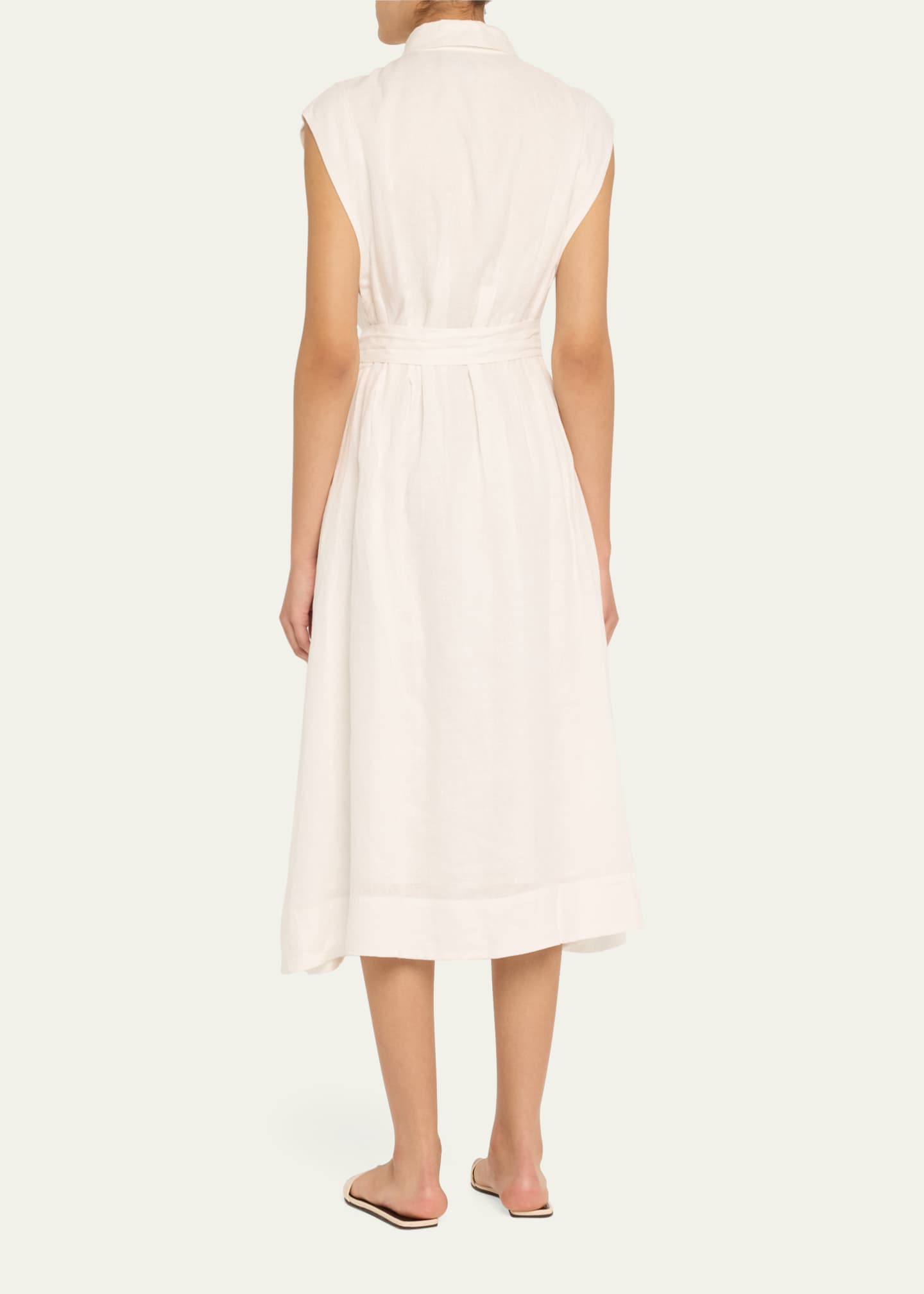 Veronica Beard Loreta Belted Linen Shirtdress Image 3 of 5