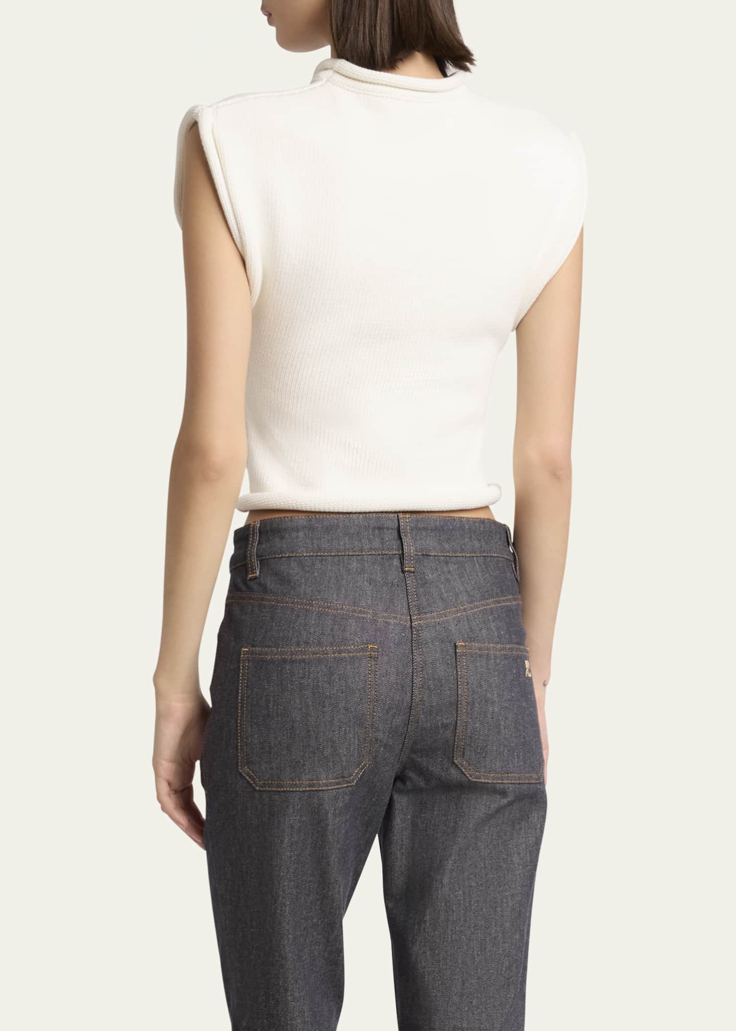 Courreges Rolled Hem Knit Top Image 3 of 5