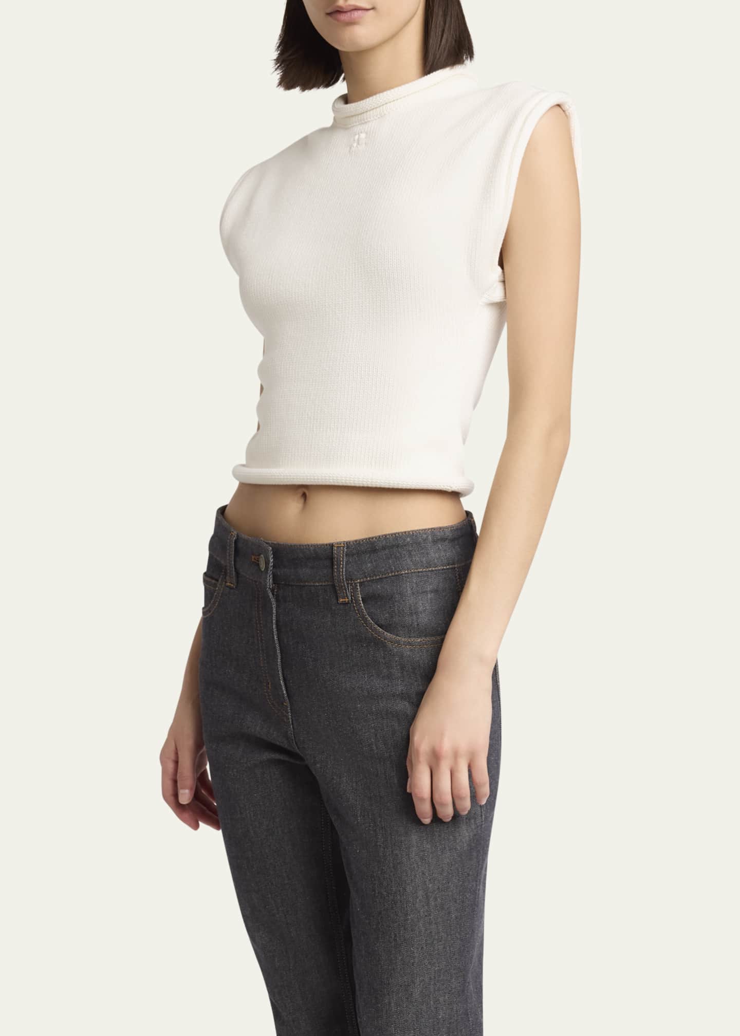 Courreges Rolled Hem Knit Top Image 4 of 5