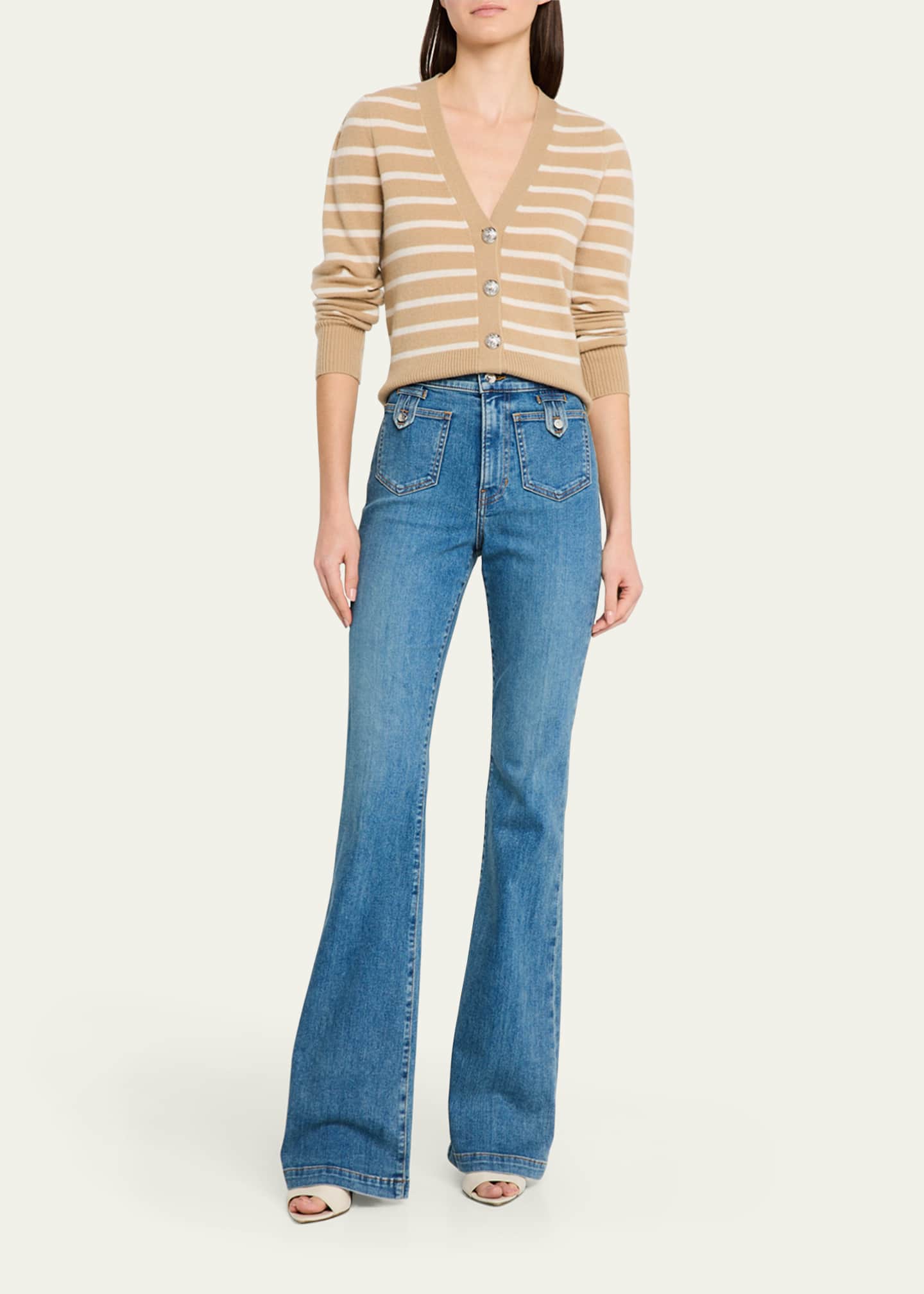 Veronica Beard Beverly High-Rise Skinny Flare Jeans Image 2 of 4