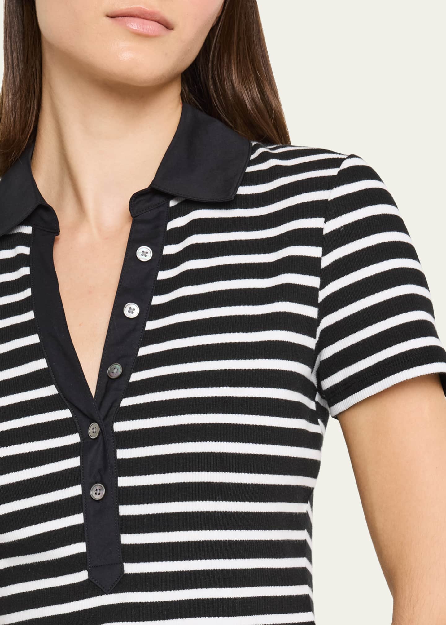 Veronica Beard Kearney Short-Sleeve Polo Tee Image 5 of 5