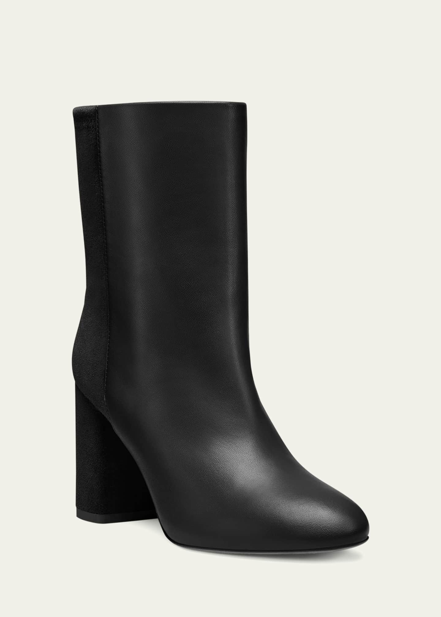 Stuart Weitzman Strut Mixed Leather Ankle Booties Image 2 of 4