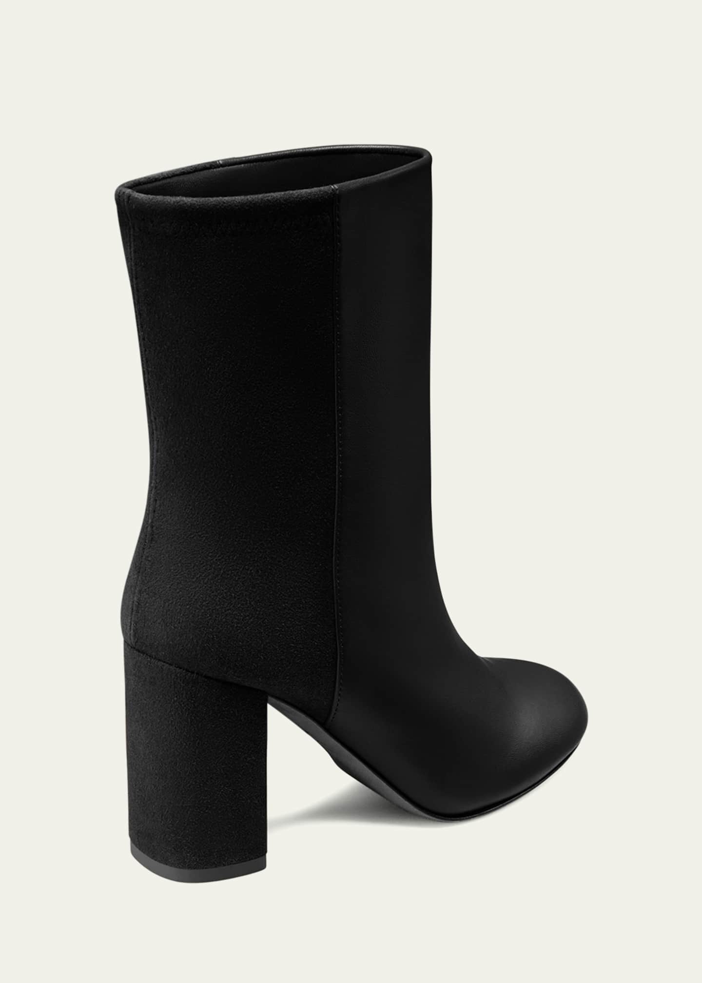 Stuart Weitzman Strut Mixed Leather Ankle Booties Image 3 of 4