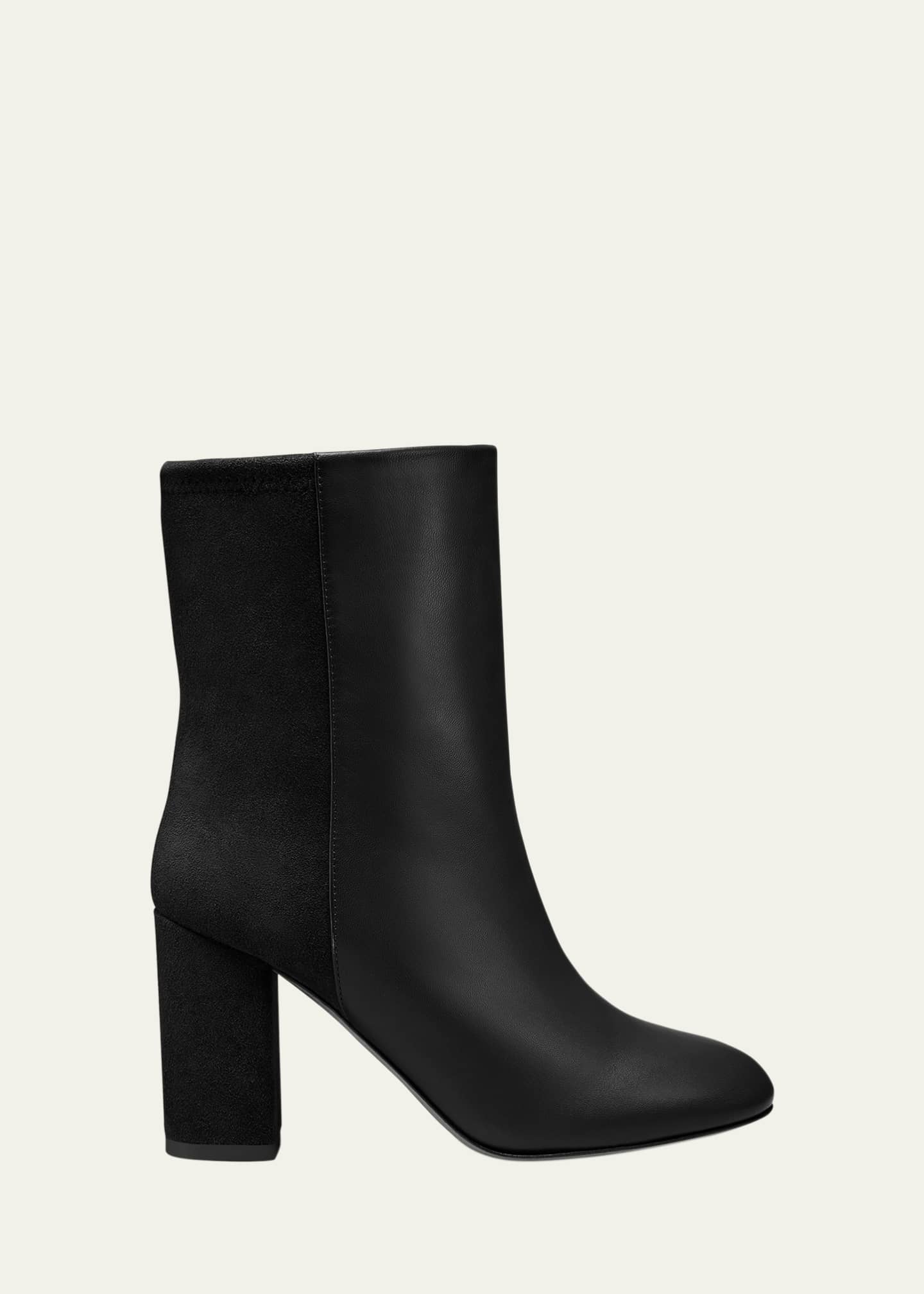 Stuart Weitzman Strut Mixed Leather Ankle Booties Image 1 of 4