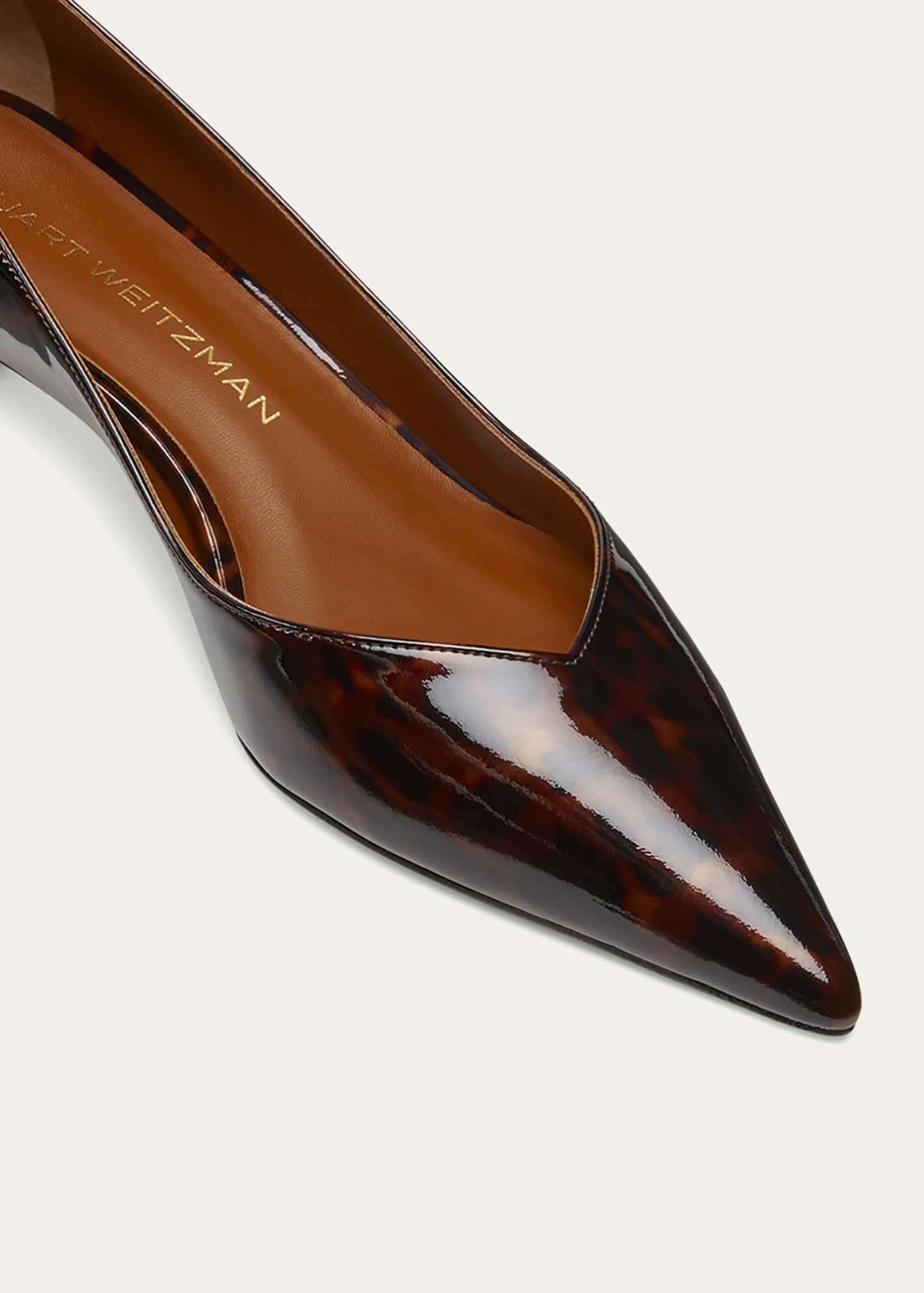 Stuart Weitzman Eva Tortoiseshell Kitten-Heel Pumps Image 4 of 4