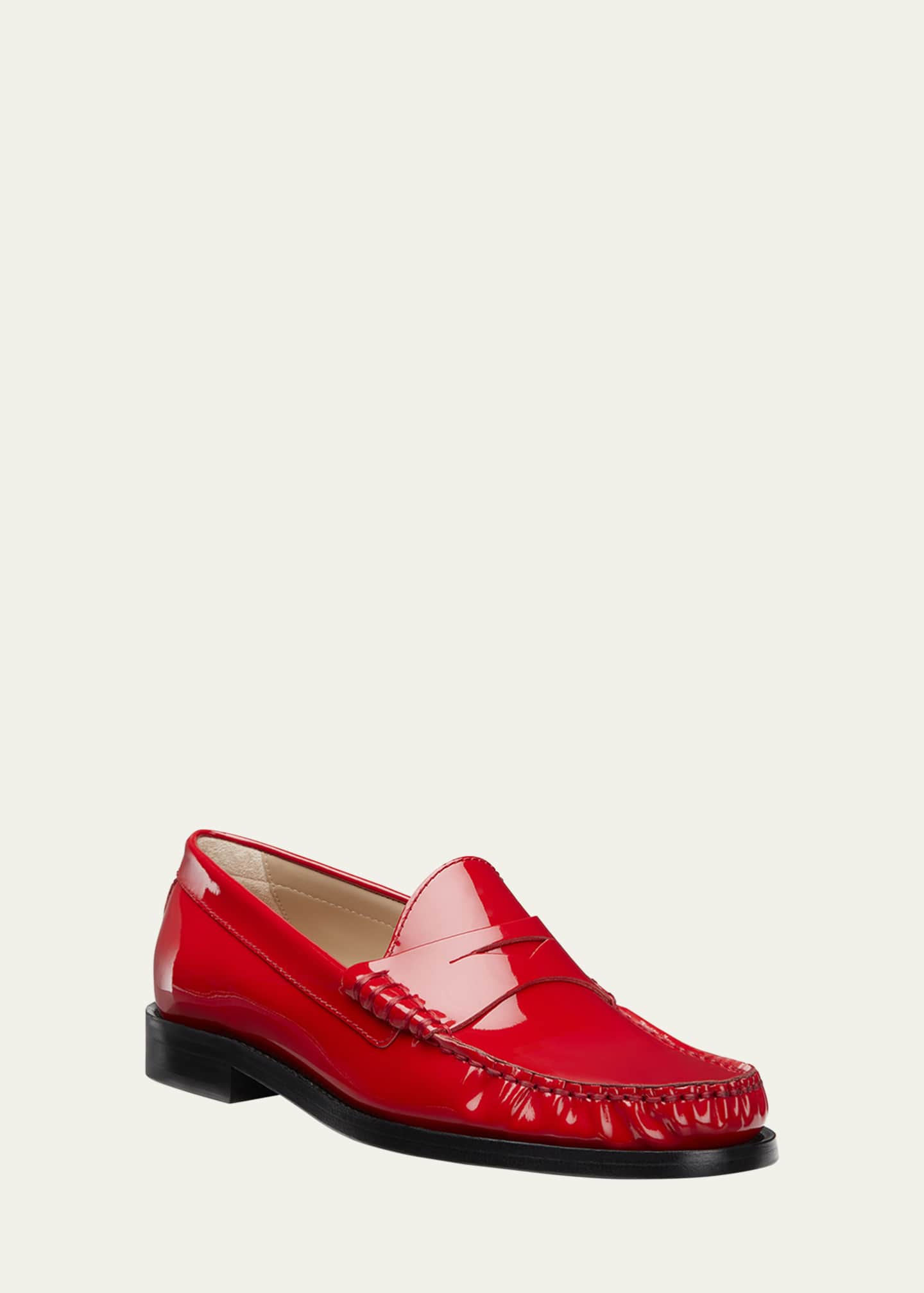 Stuart Weitzman Lottie Patent Penny Loafers Image 3 of 6