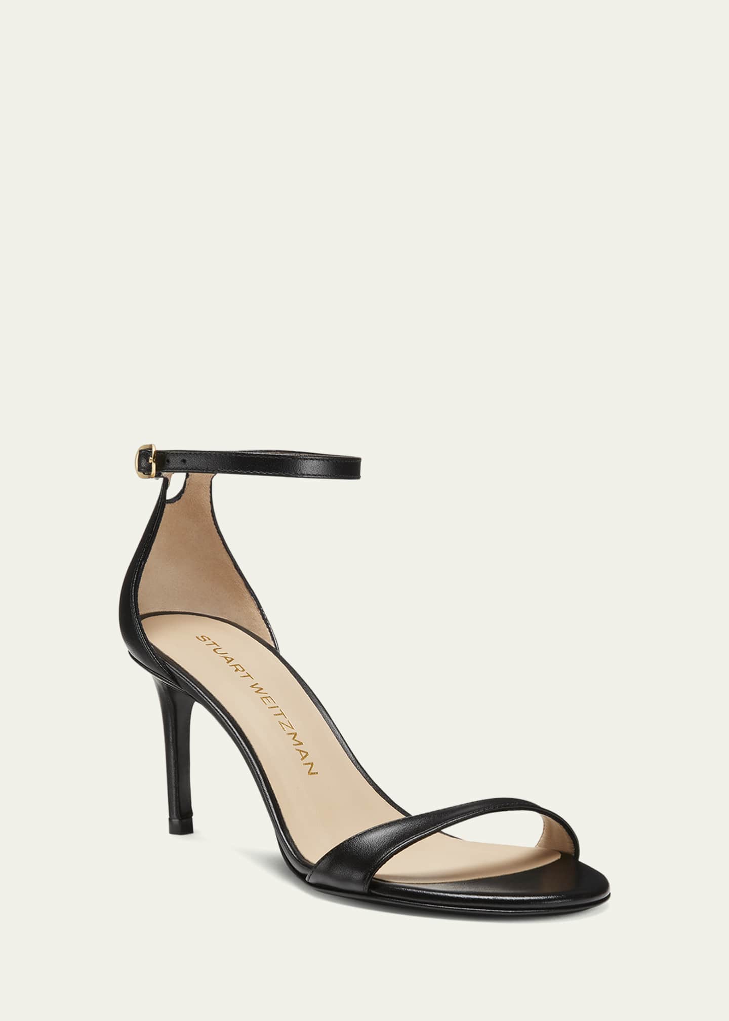 Stuart Weitzman Nudist Leather Ankle-Strap Sandals Image 2 of 4