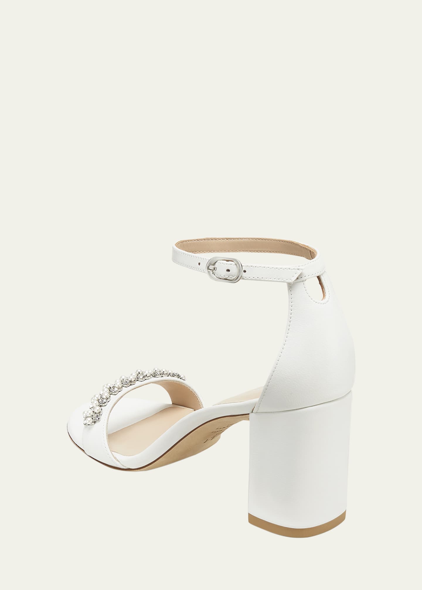 Stuart Weitzman Nudist Poppy Embellished Ankle-Strap Sandals Image 3 of 4