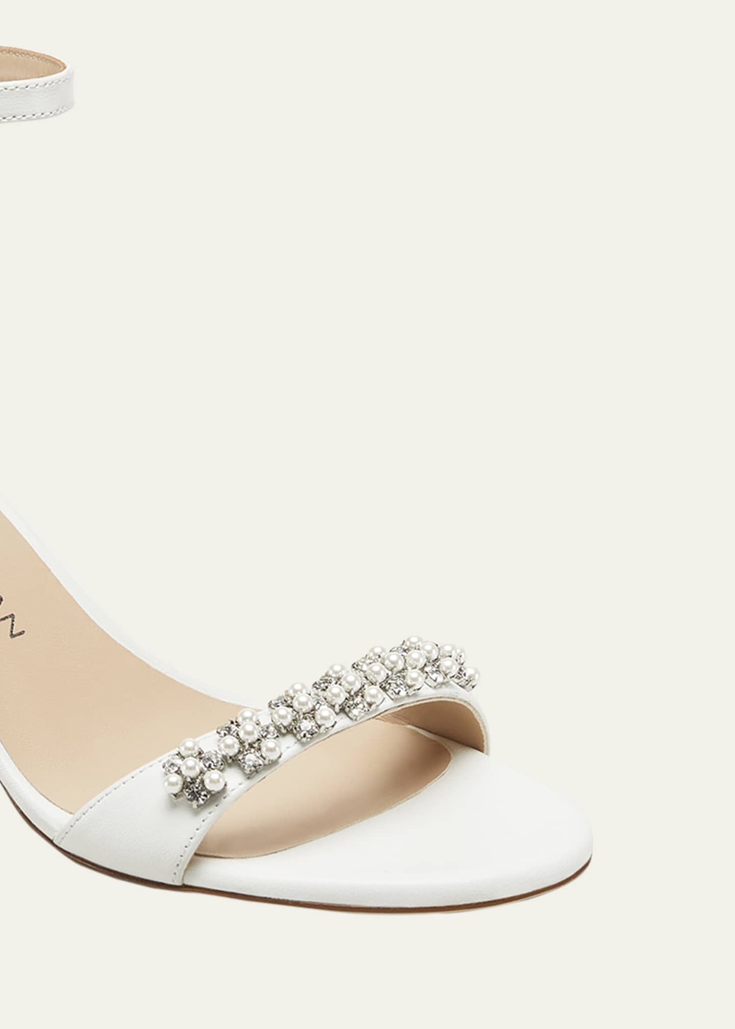Stuart Weitzman Nudist Poppy Embellished Ankle-Strap Sandals Image 4 of 4