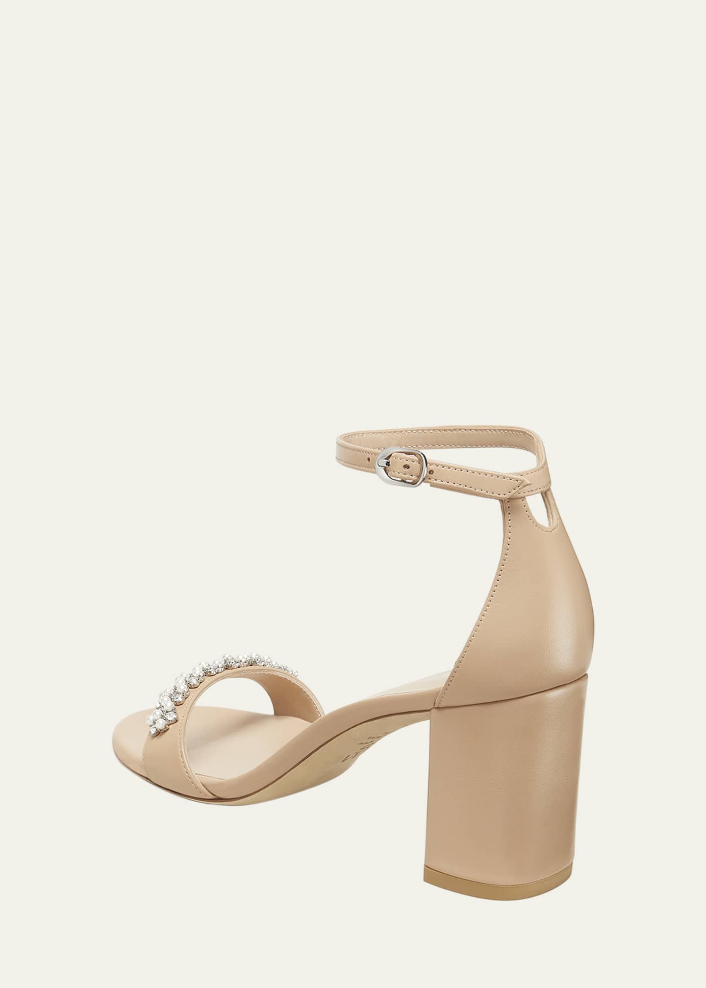 Stuart Weitzman Nudist Poppy Embellished Ankle-Strap Sandals Image 3 of 4