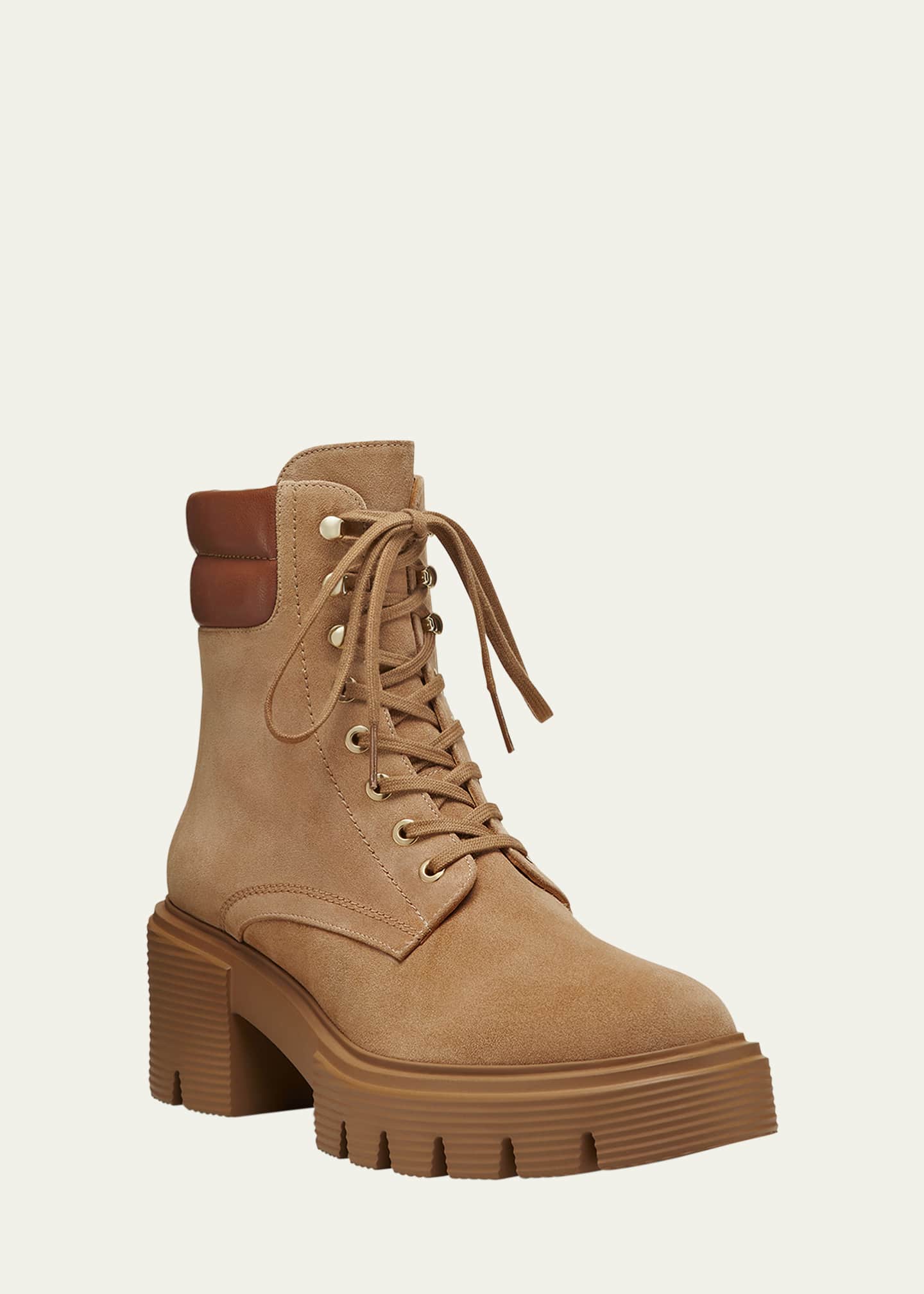 Stuart Weitzman Soho Suede Lace-Up Booties Image 2 of 3