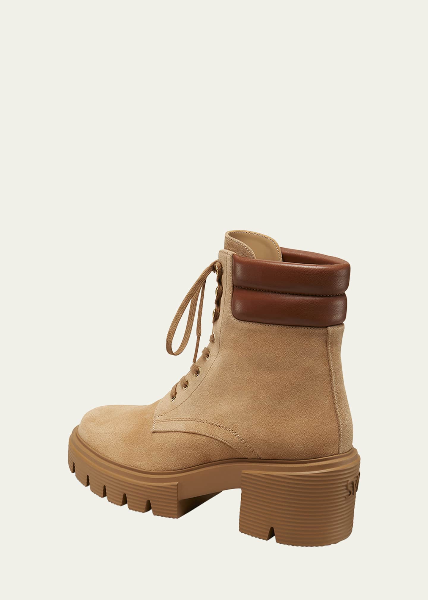 Stuart Weitzman Soho Suede Lace-Up Booties Image 3 of 3