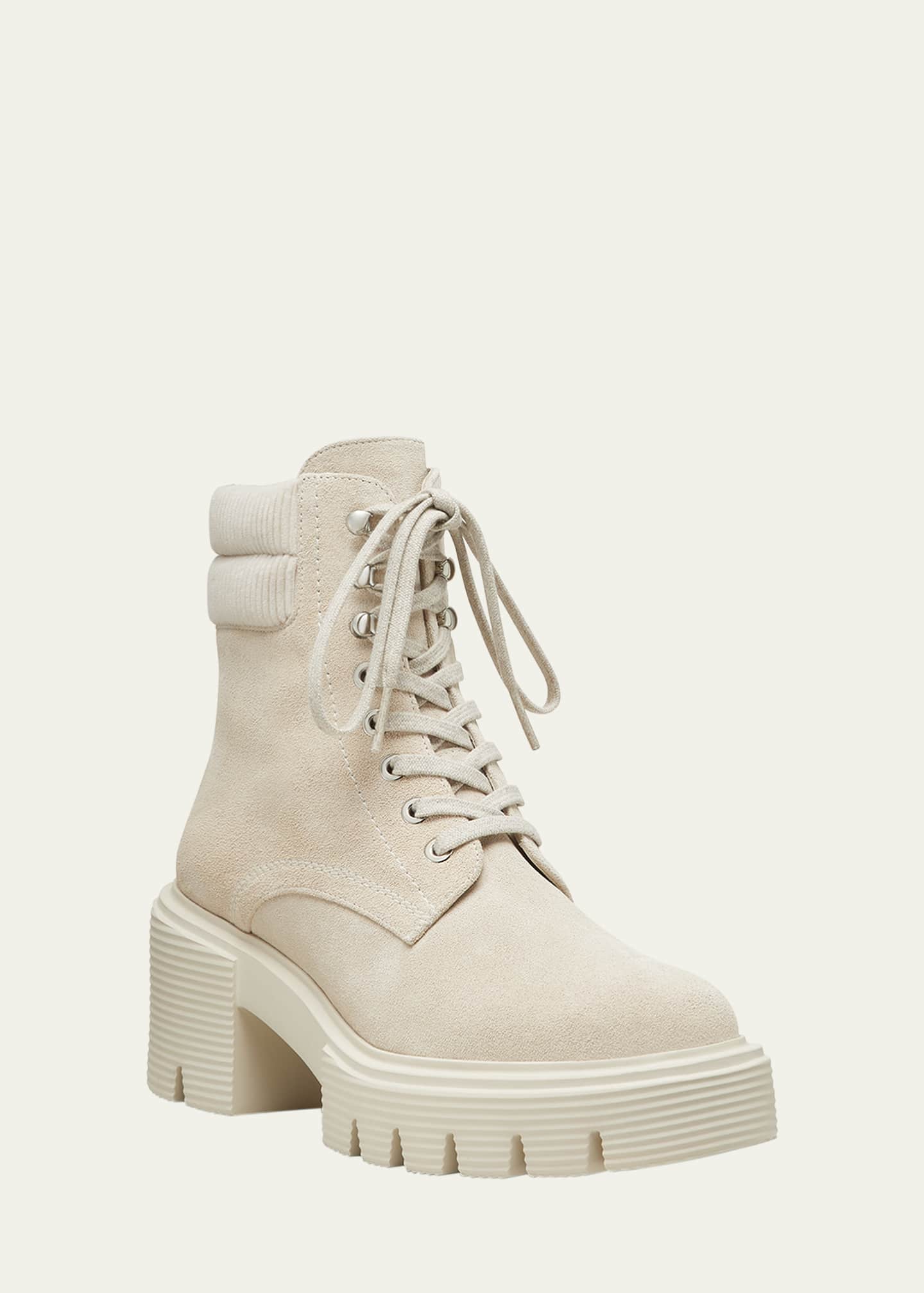 Stuart Weitzman Soho Suede Lace-Up Booties Image 2 of 3