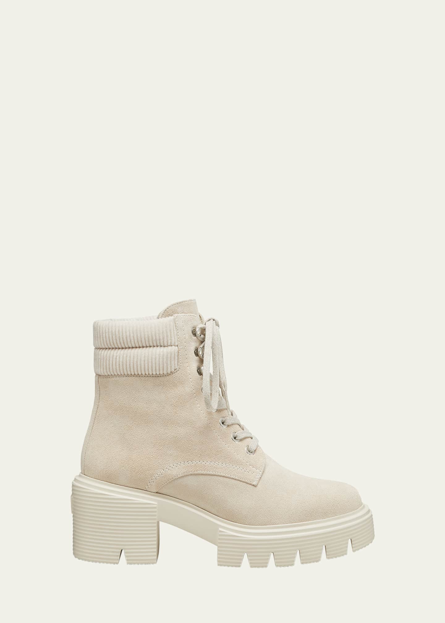 Stuart Weitzman Soho Suede Lace-Up Booties Image 1 of 3
