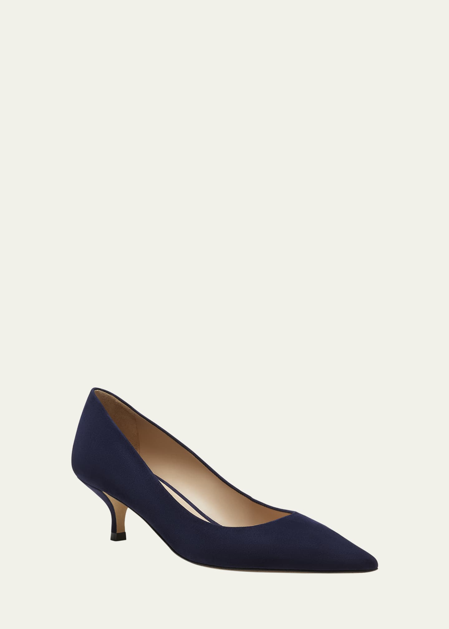 Stuart Suede Kitten Pumps