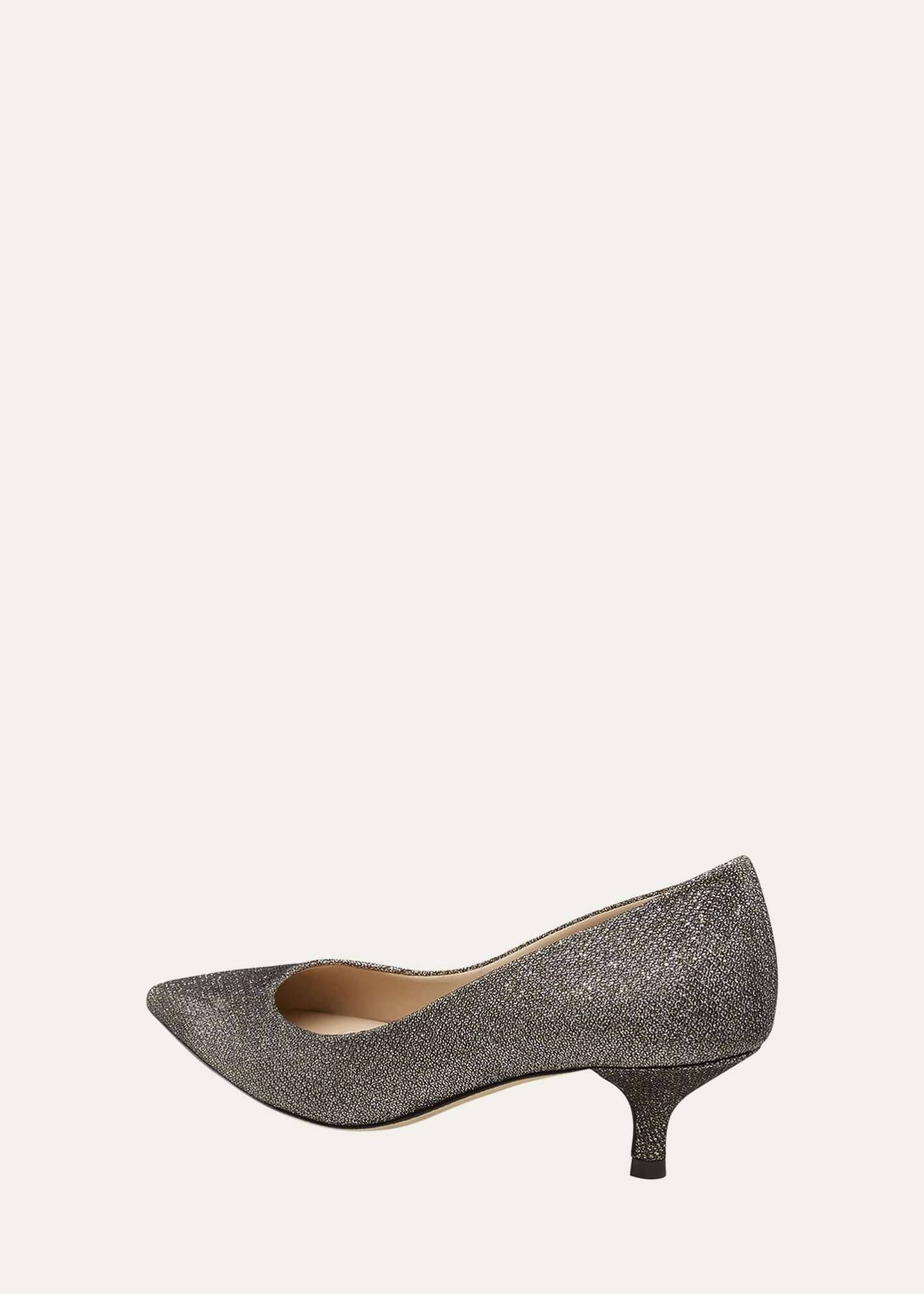 Stuart Weitzman Stuart Metallic Kitten Pumps Image 3 of 3
