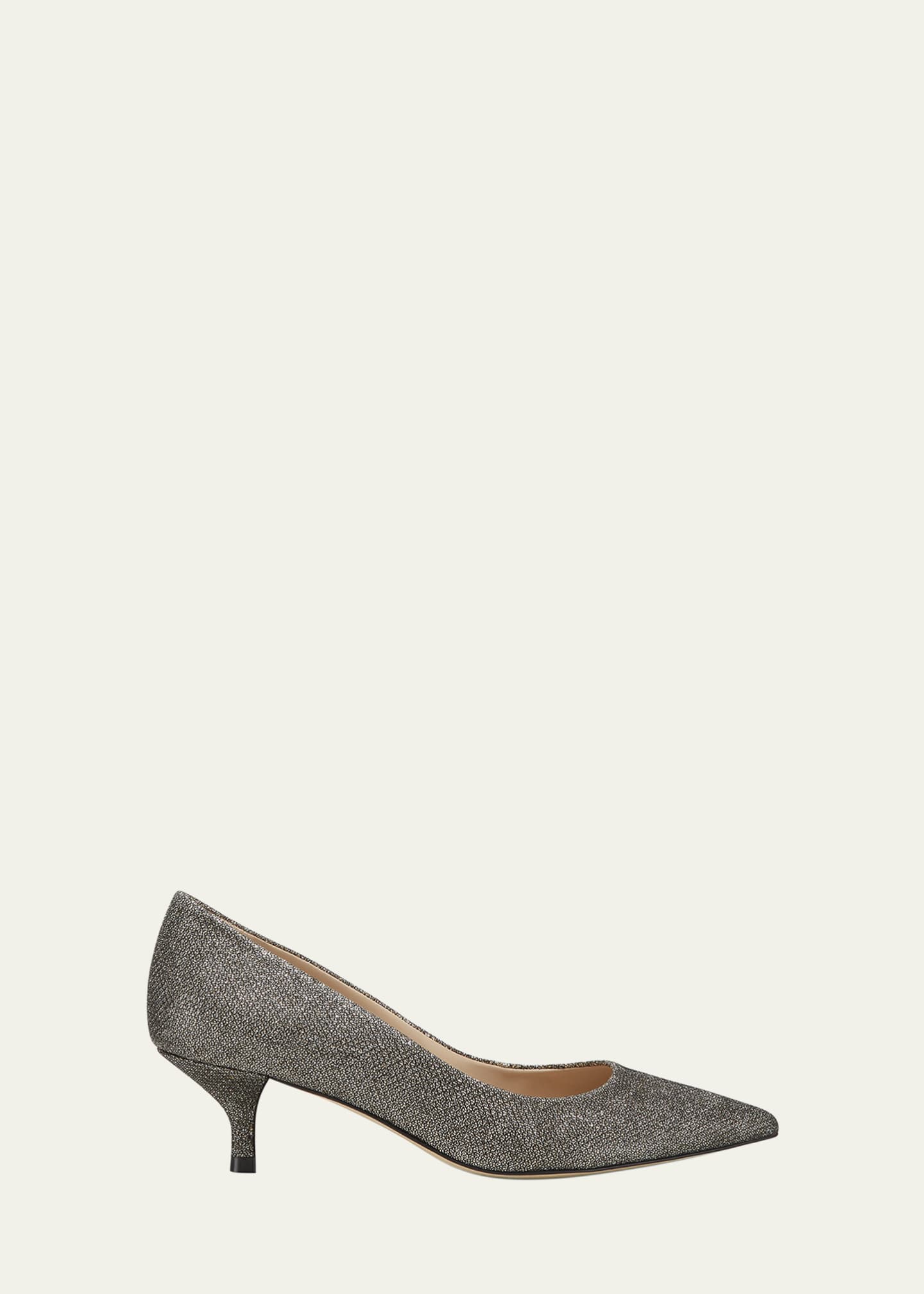 Stuart Weitzman Stuart Metallic Kitten Pumps Image 1 of 3