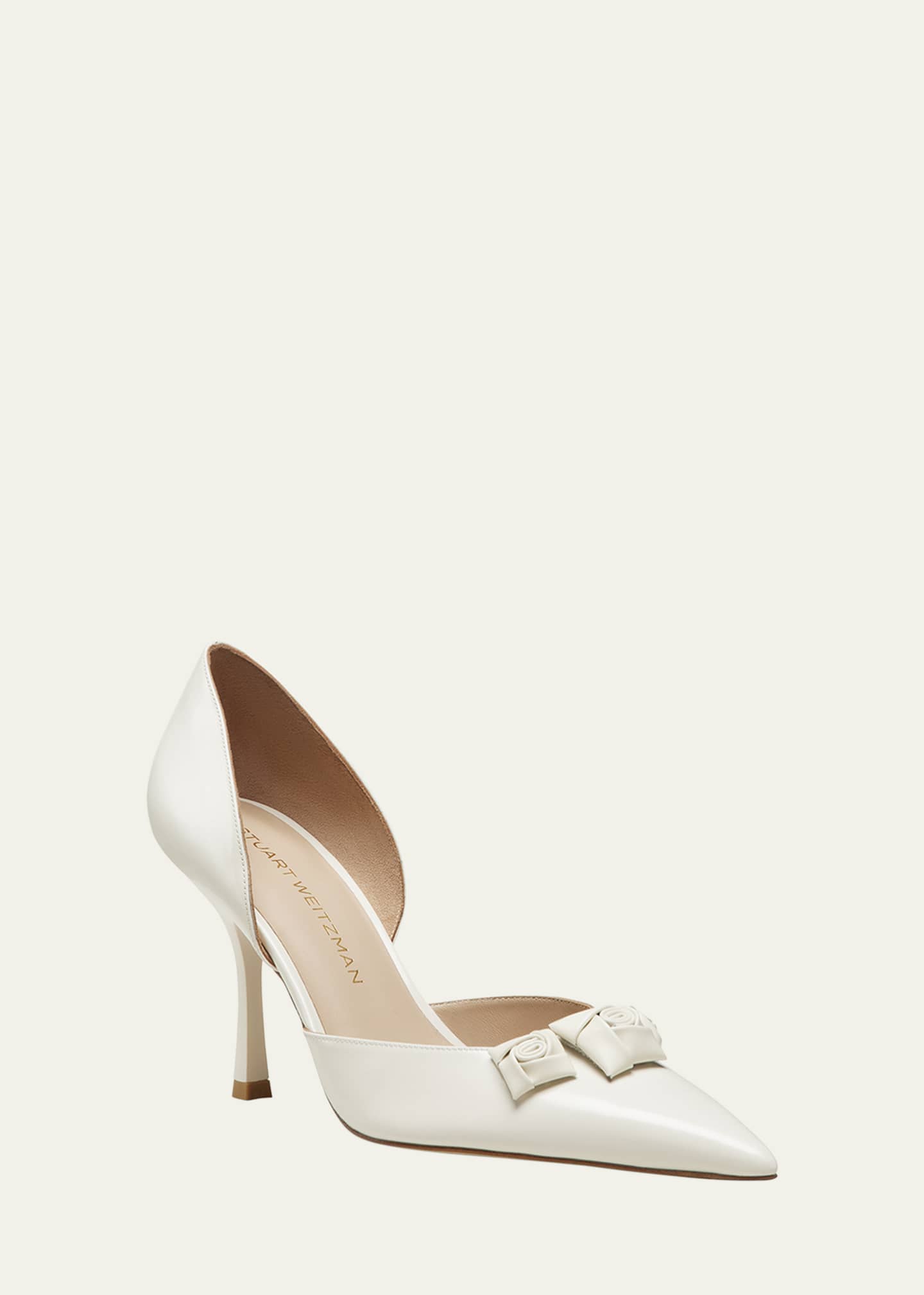 Stuart Weitzman Rosie Pointed Leather Stiletto Pumps Image 2 of 3