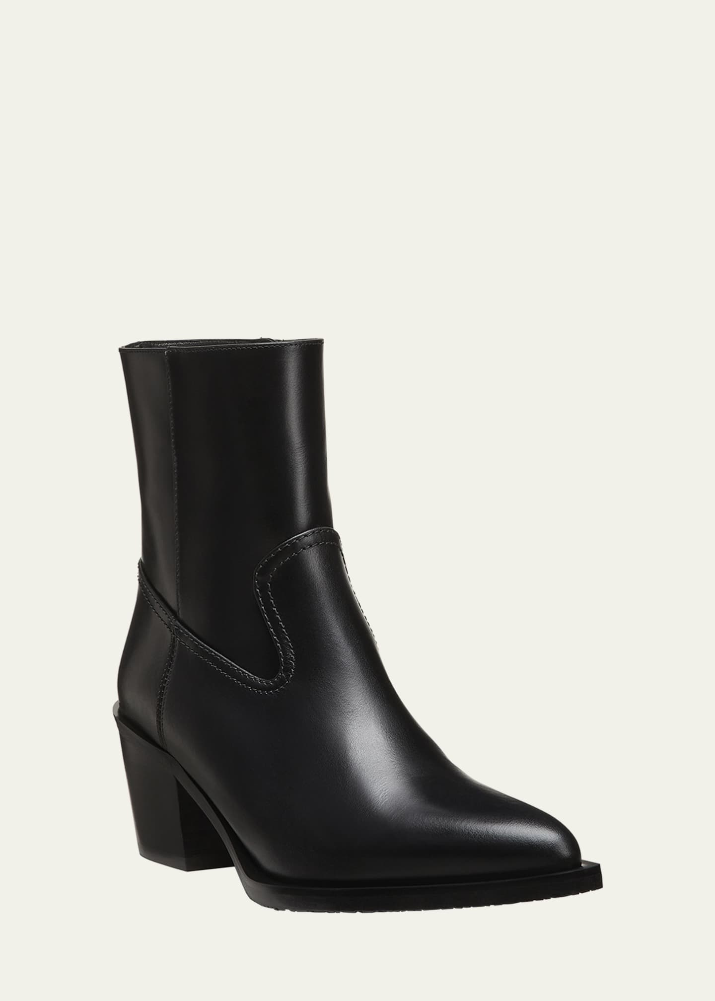 Stuart Weitzman Tate Calfskin Western Booties Image 2 of 4