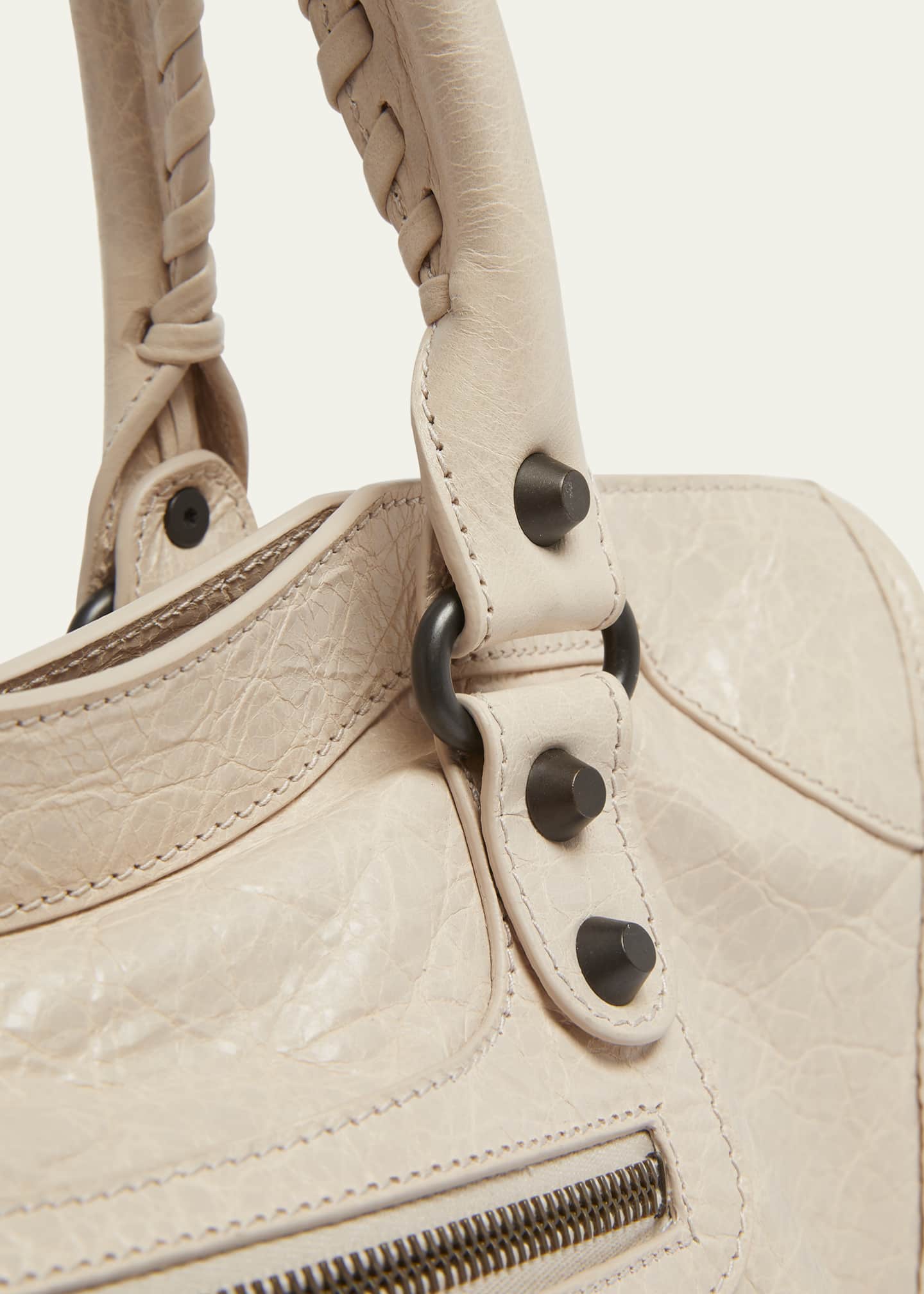 Balenciaga Le City Medium Crinkled Leather Top-Handle Bag Image 6 of 6