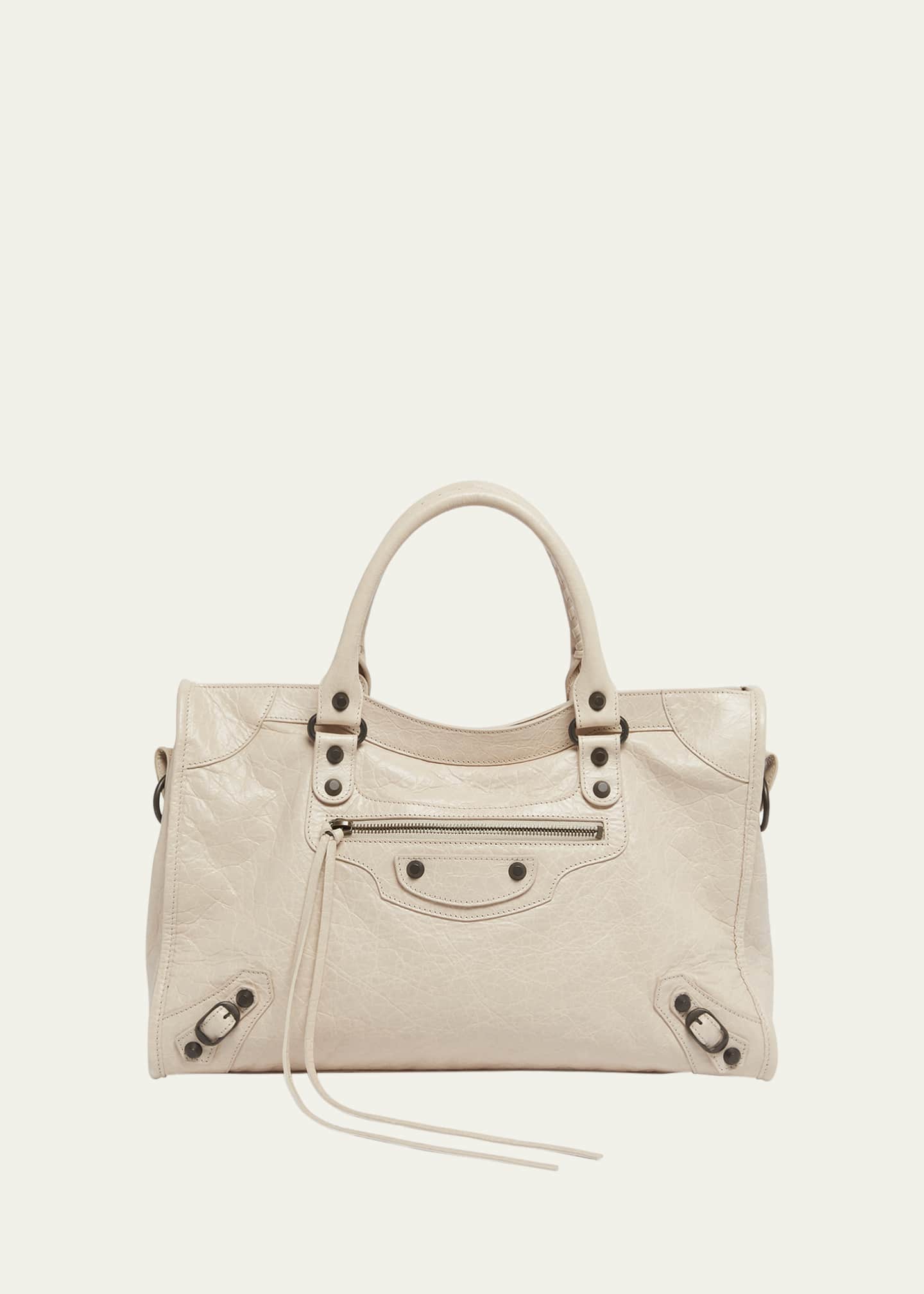 Balenciaga Le City Medium Crinkled Leather Top-Handle Bag Image 1 of 6
