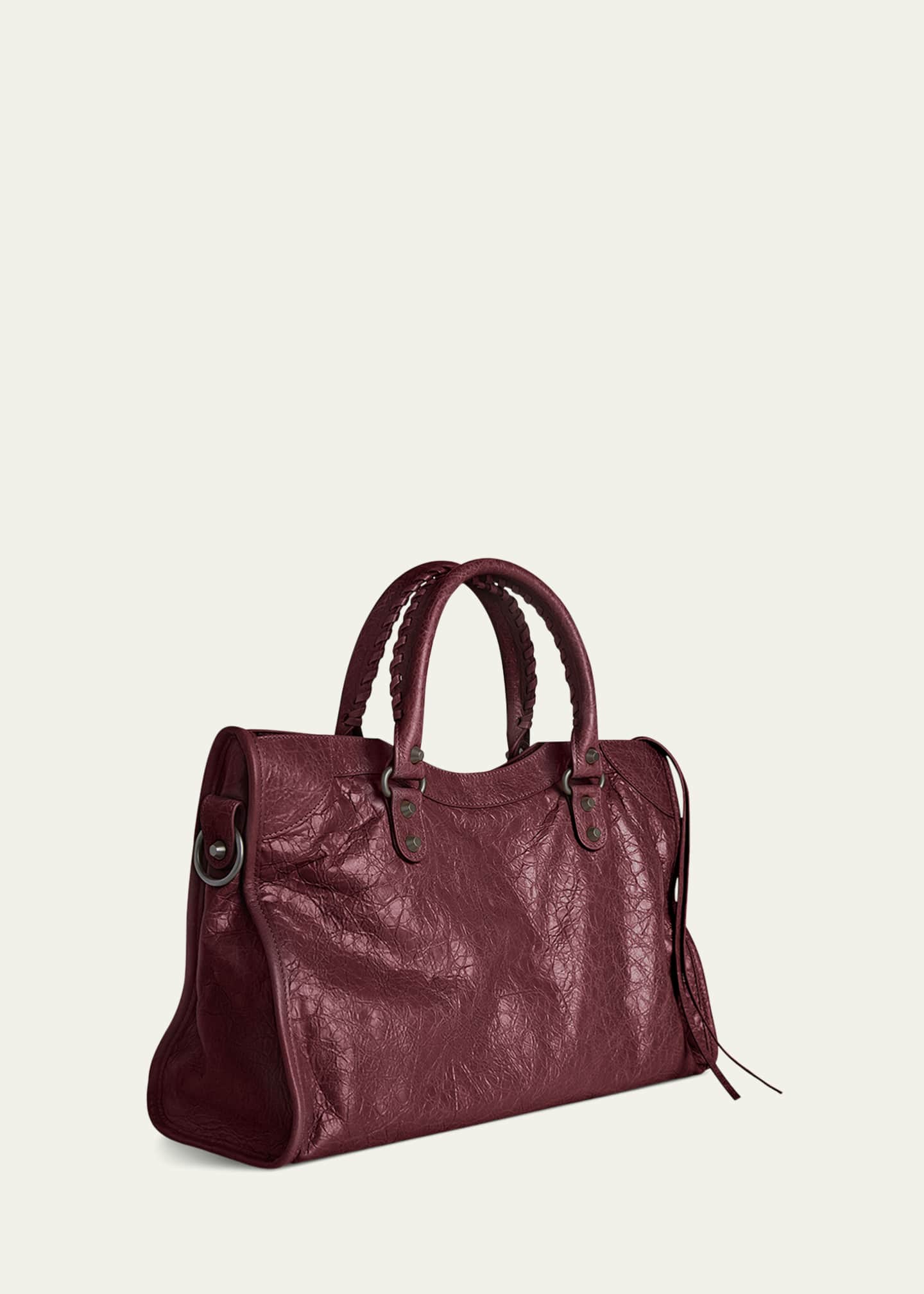 Balenciaga Le City Medium Crinkled Leather Top-Handle Bag Image 3 of 6