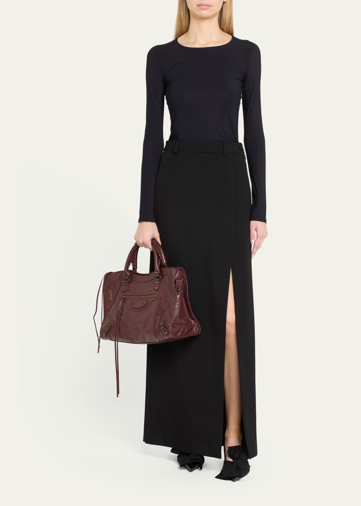 Balenciaga Le City Medium Crinkled Leather Top-Handle Bag Image 5 of 6