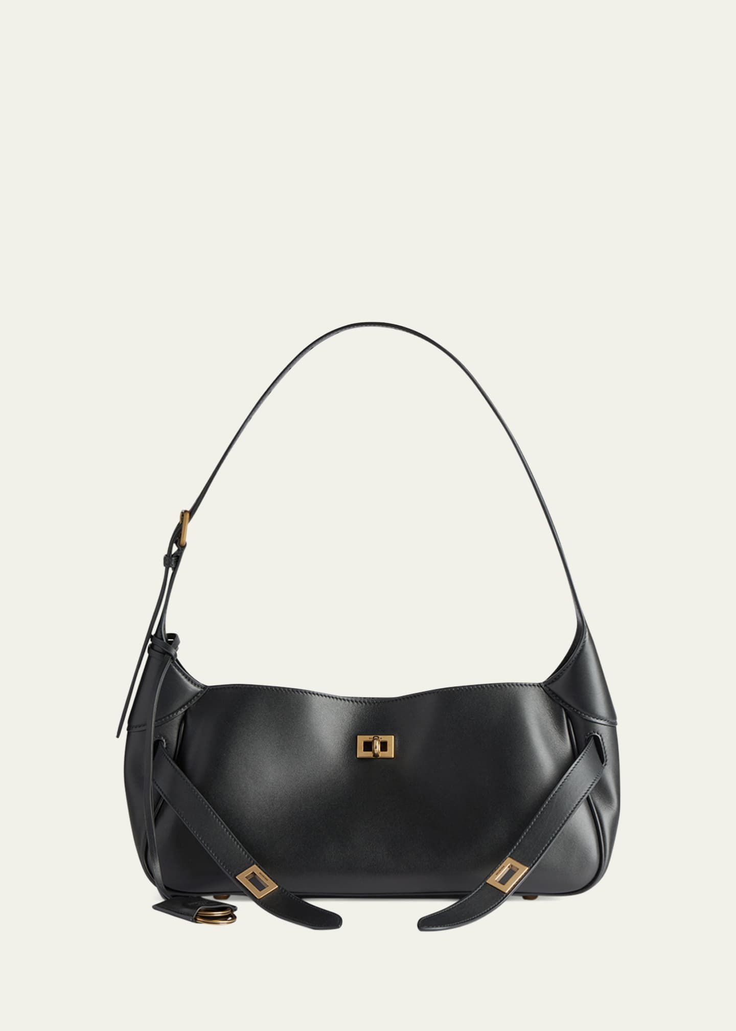 【関税&送料込】Balenciaga Black Leather Small Bel Air Shoul Bel Air Small leather shoulder bag in black - Balenciaga