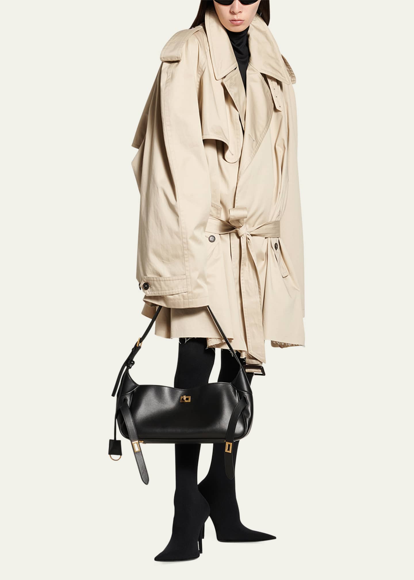 Balenciaga Bel Air Small Buckle Leather Shoulder Bag