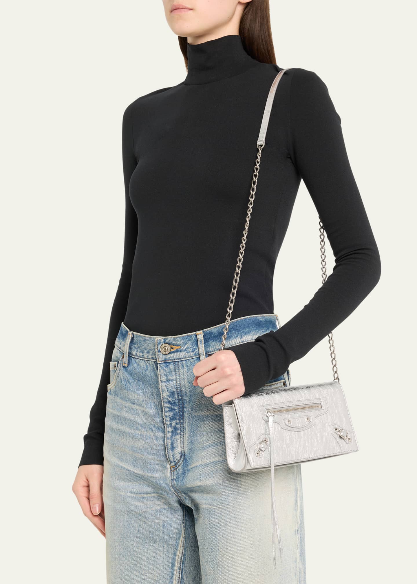 Balenciaga Le City Metallic Leather Wallet Image 2 of 5