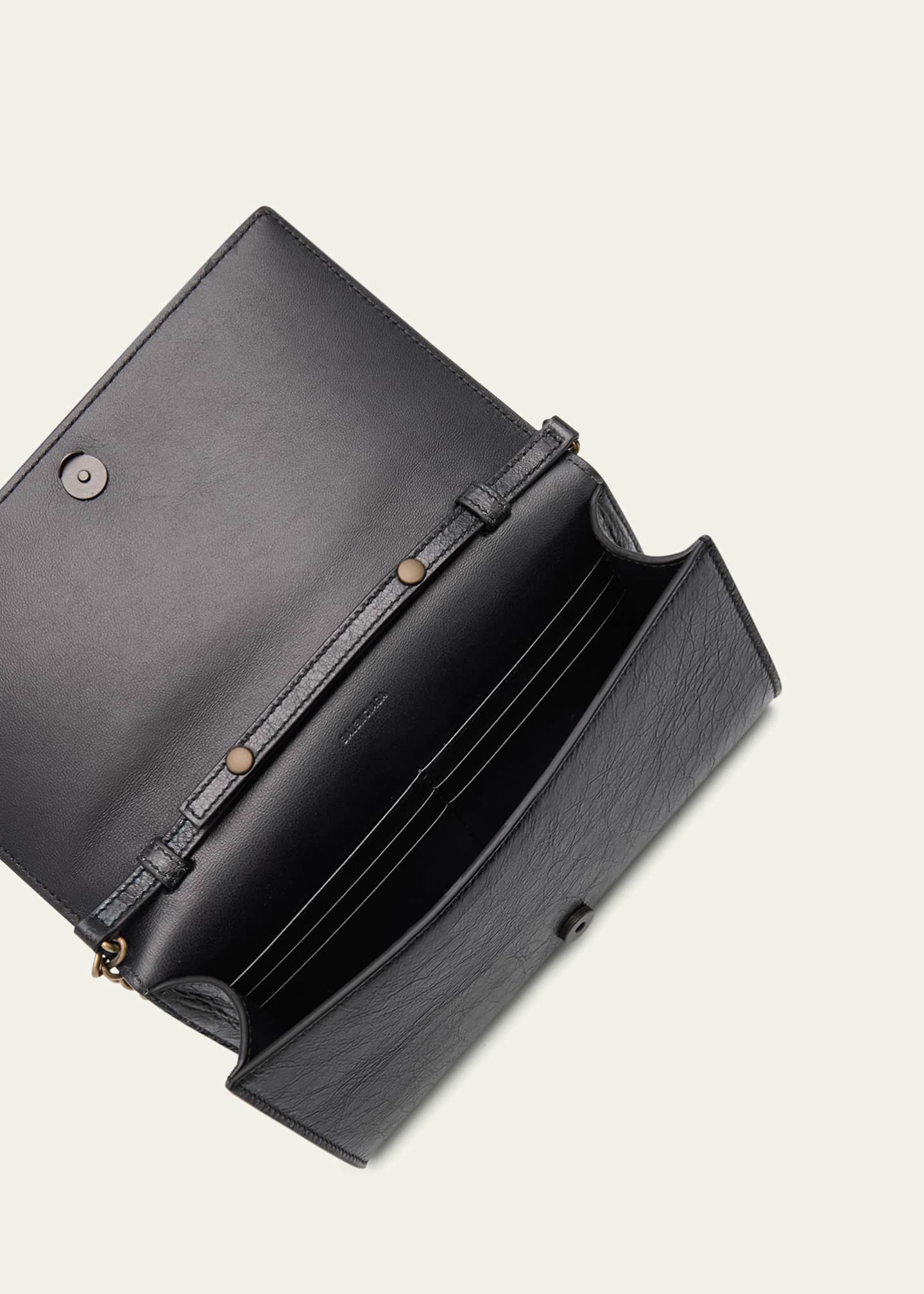 Balenciaga Le City Flap Leather Wallet with Chain Strap Image 4 of 6